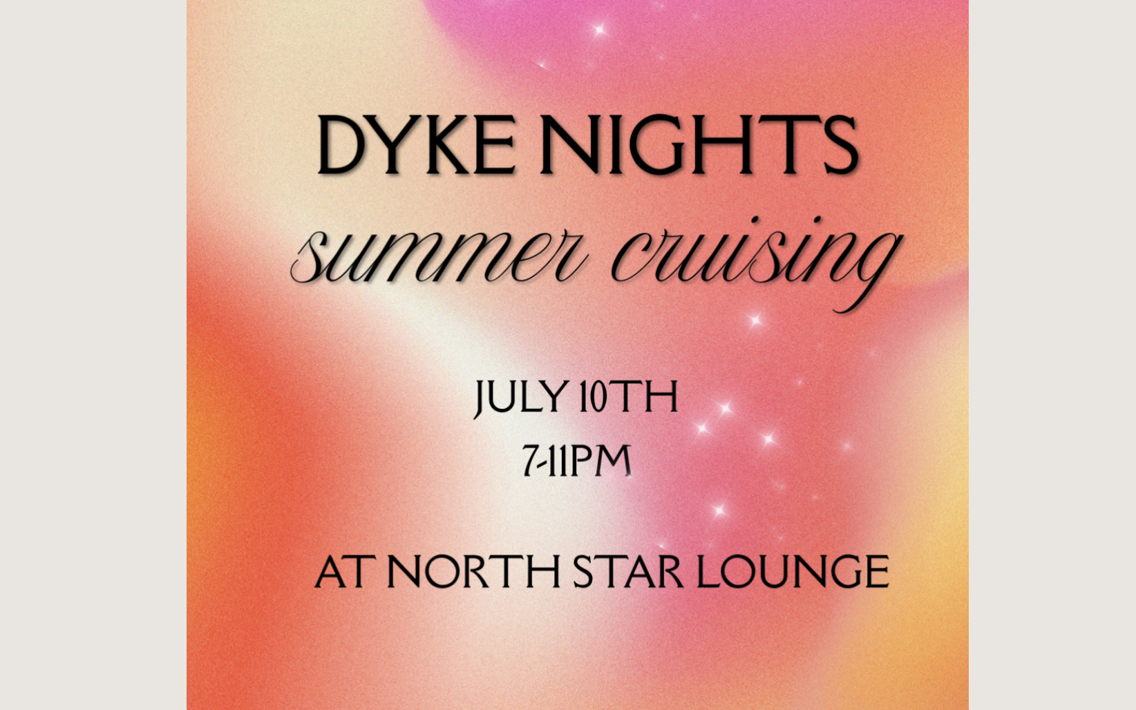 LGBTQ Night: Summer Cruising Dyke Night
