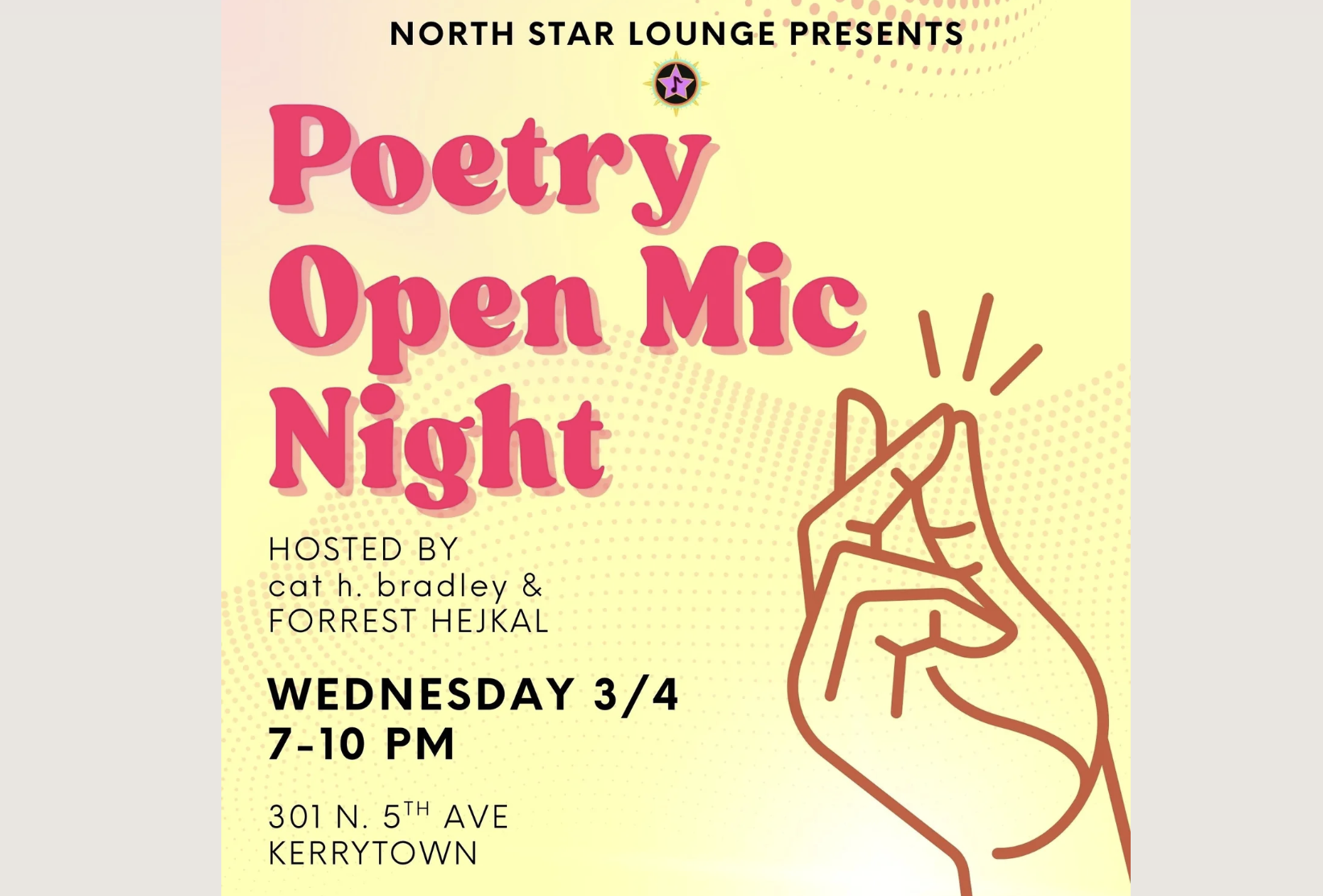 Poetry Open Mic W/ Forrest Hejkal &amp; cat h. bradley