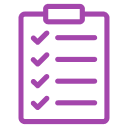 Icon of a checklist or to-do list on a clipboard with checkmarks.