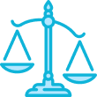 Icons of a scale, symbolizing justice or balance
