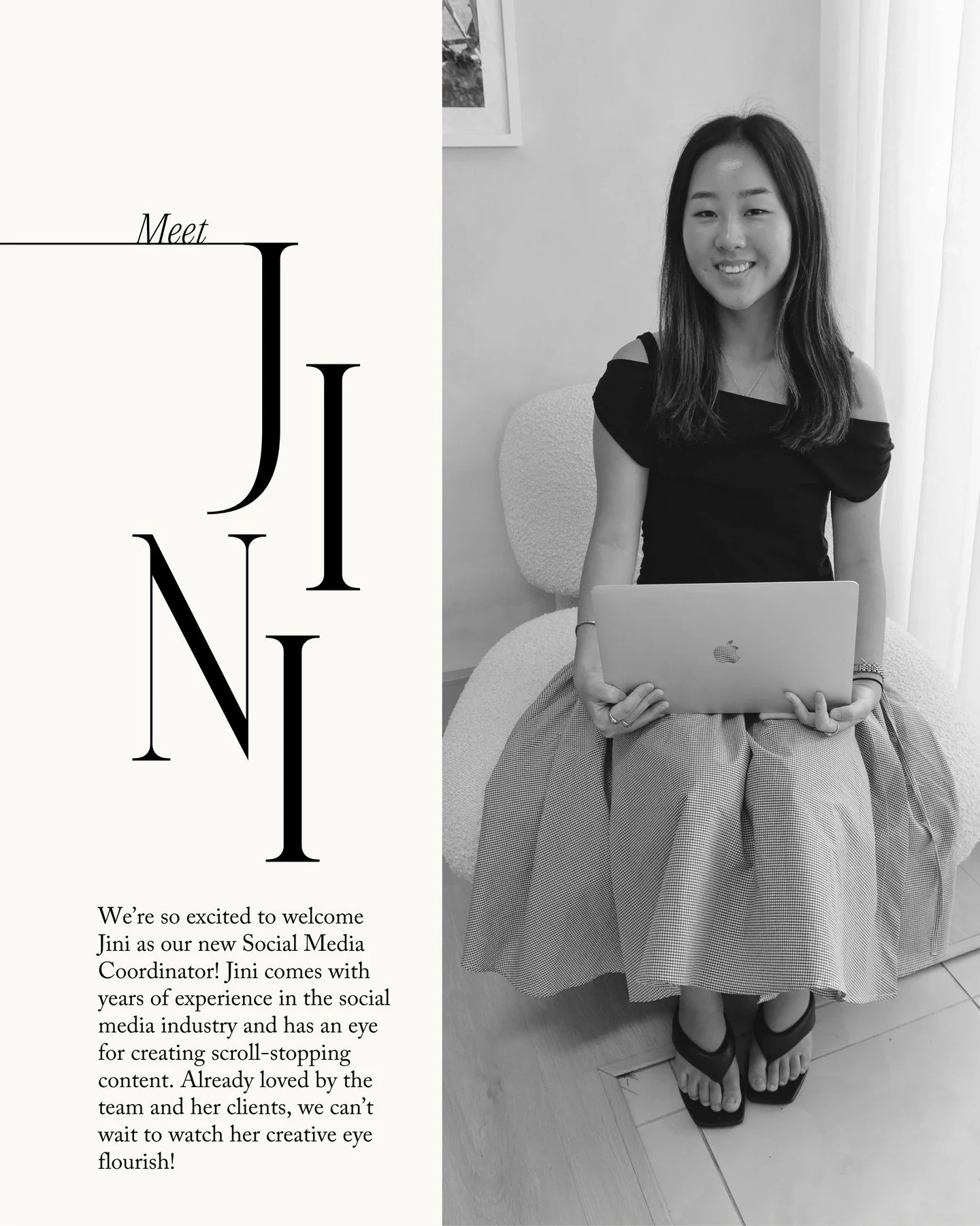 MEET JINI, our new Social Media Coordinator! 🤍

From capturing engaging content to managing clients' socials across a range of industries, Jini is already bringing fresh energy to the team. With years of experience in the social media landscape, we 