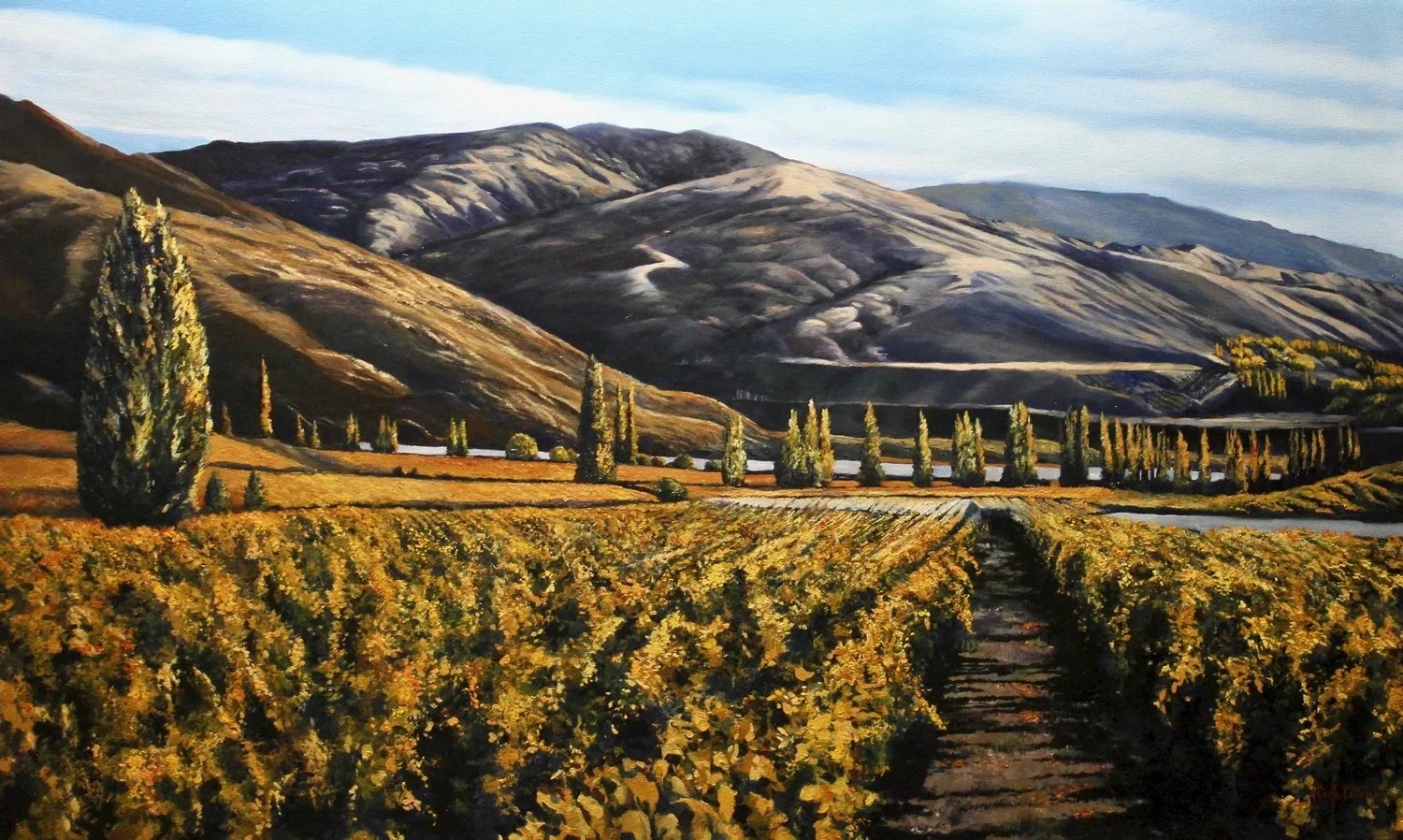 Mt Difficulty - Golden Glowing Vineyard South Island,Nz