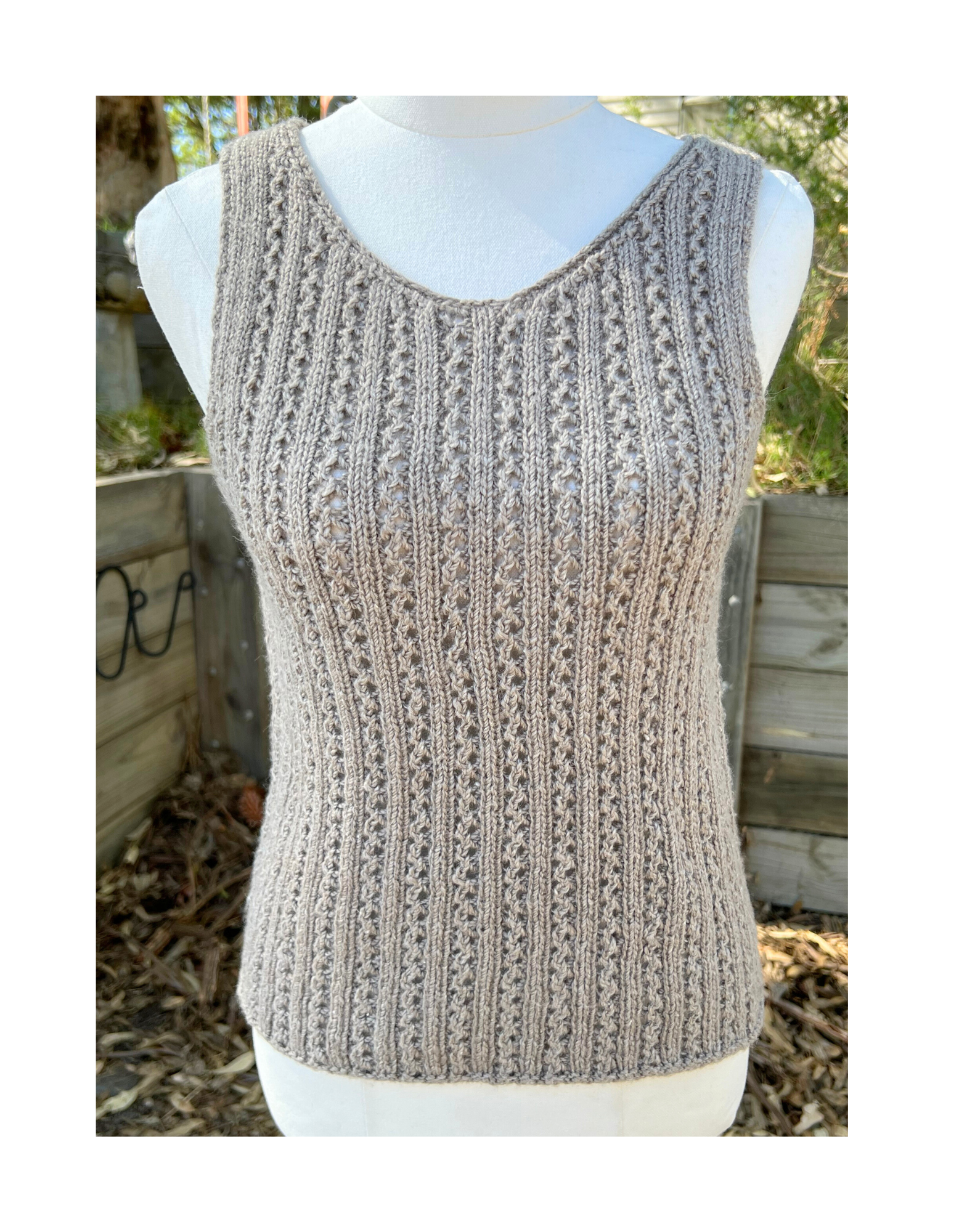Adagio Mills Whisper Lace Singlet Top Knitting Pattern