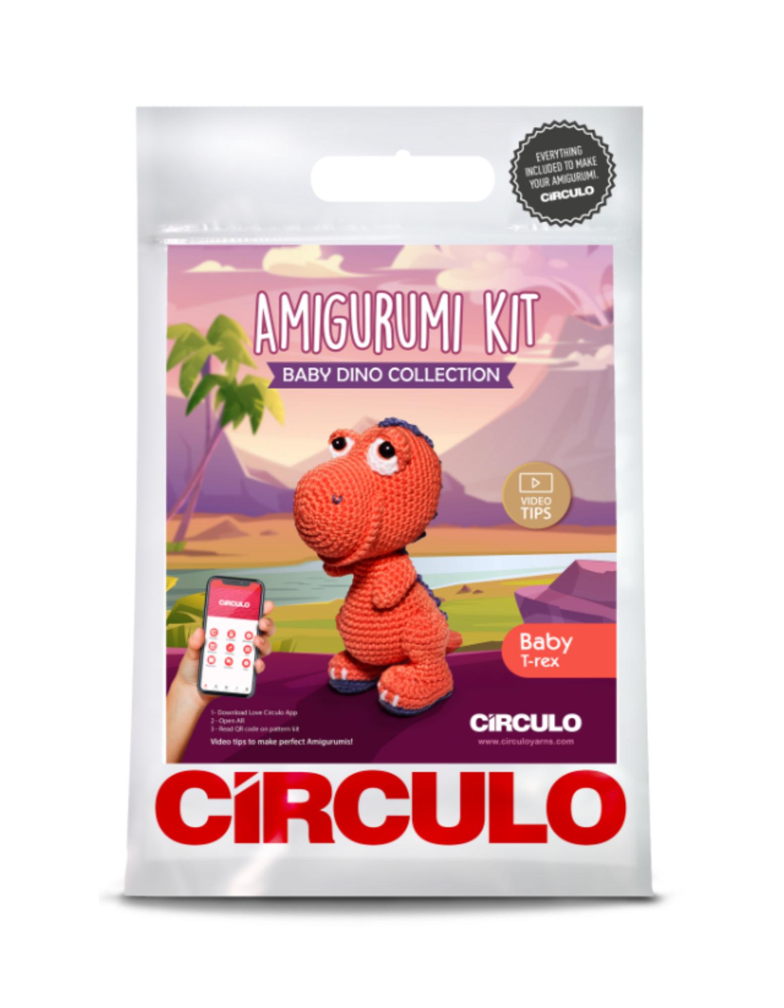 Baby Dino - Baby T-Rex Amigurmi Crochet Kit Adagio Mills