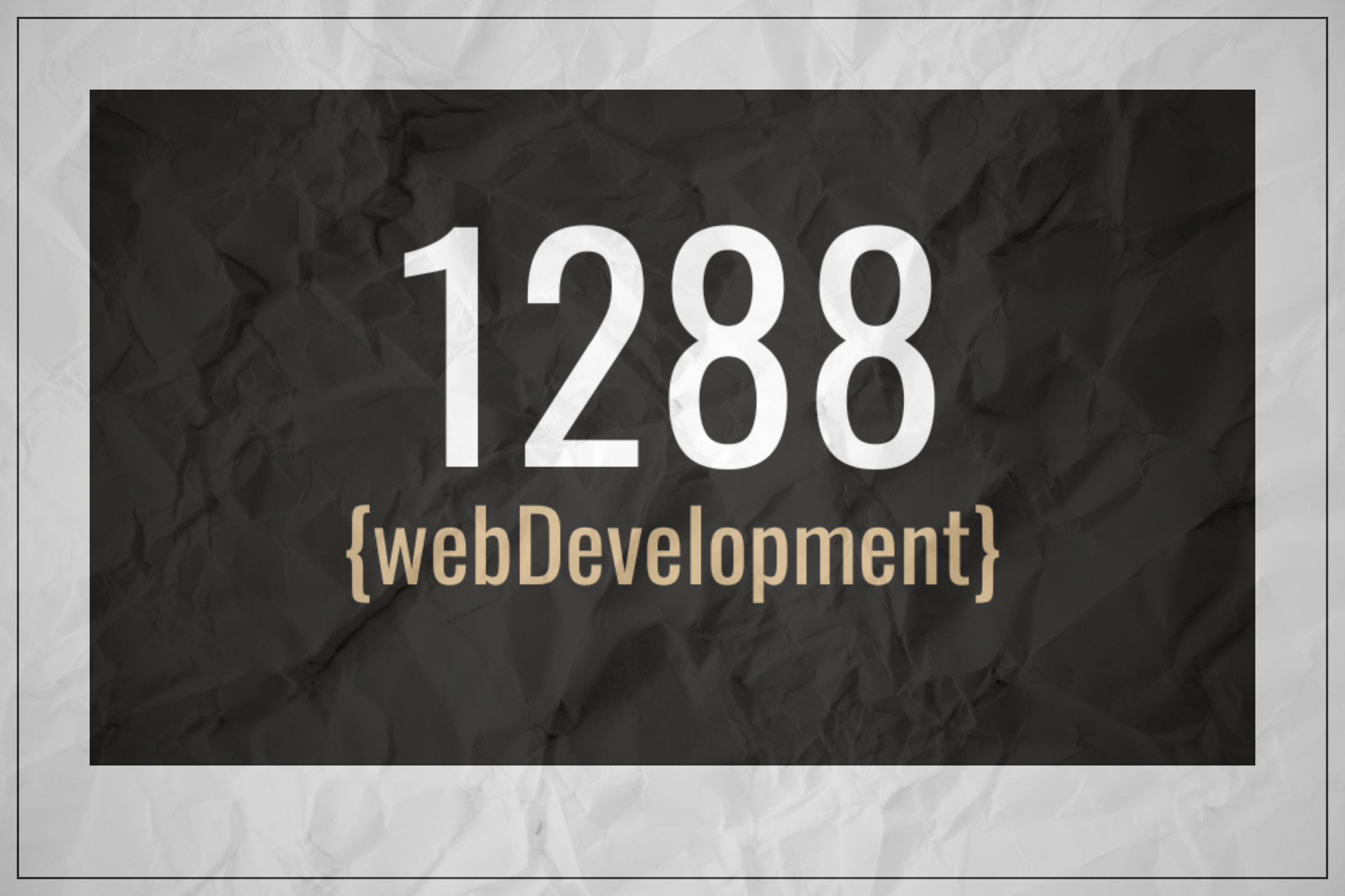 Number 1288 with the text {webDevelopment} below it on a black background.