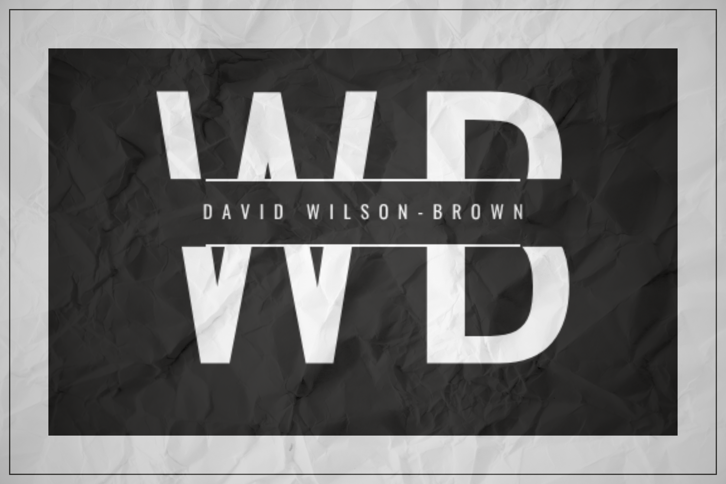 Black background with white text reading "WB" and "WB" mirrored, and in the middle, "David Wilson-Brown".