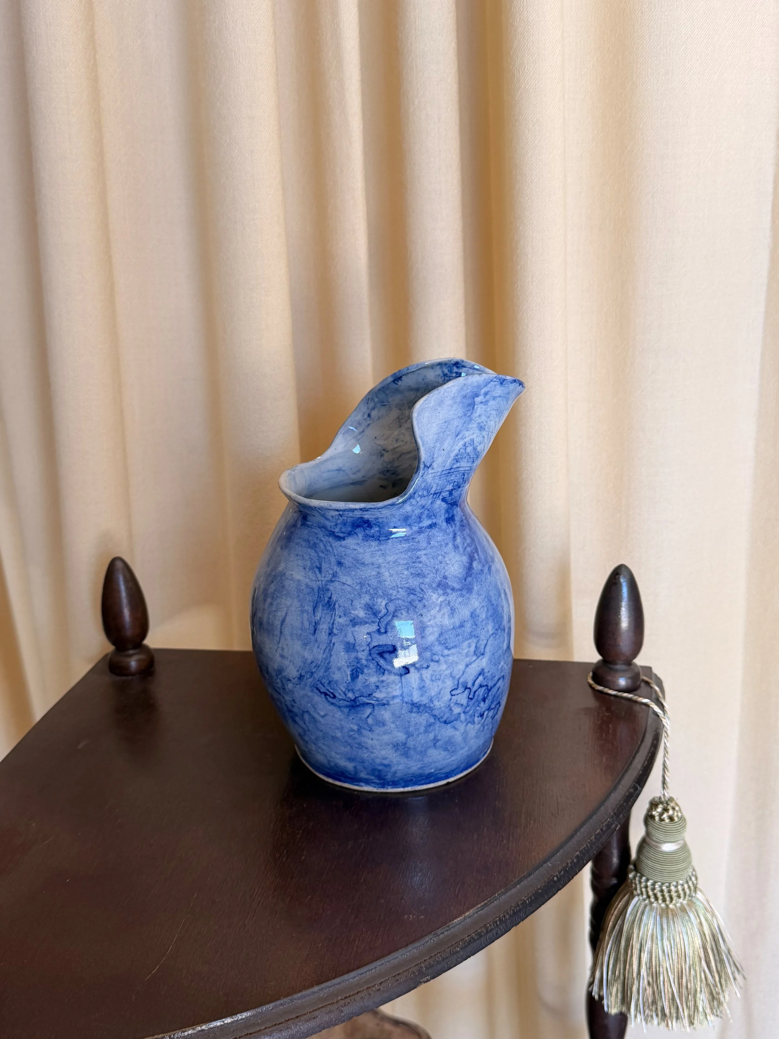 Cobalt Wheel-Thrown Pitcher
