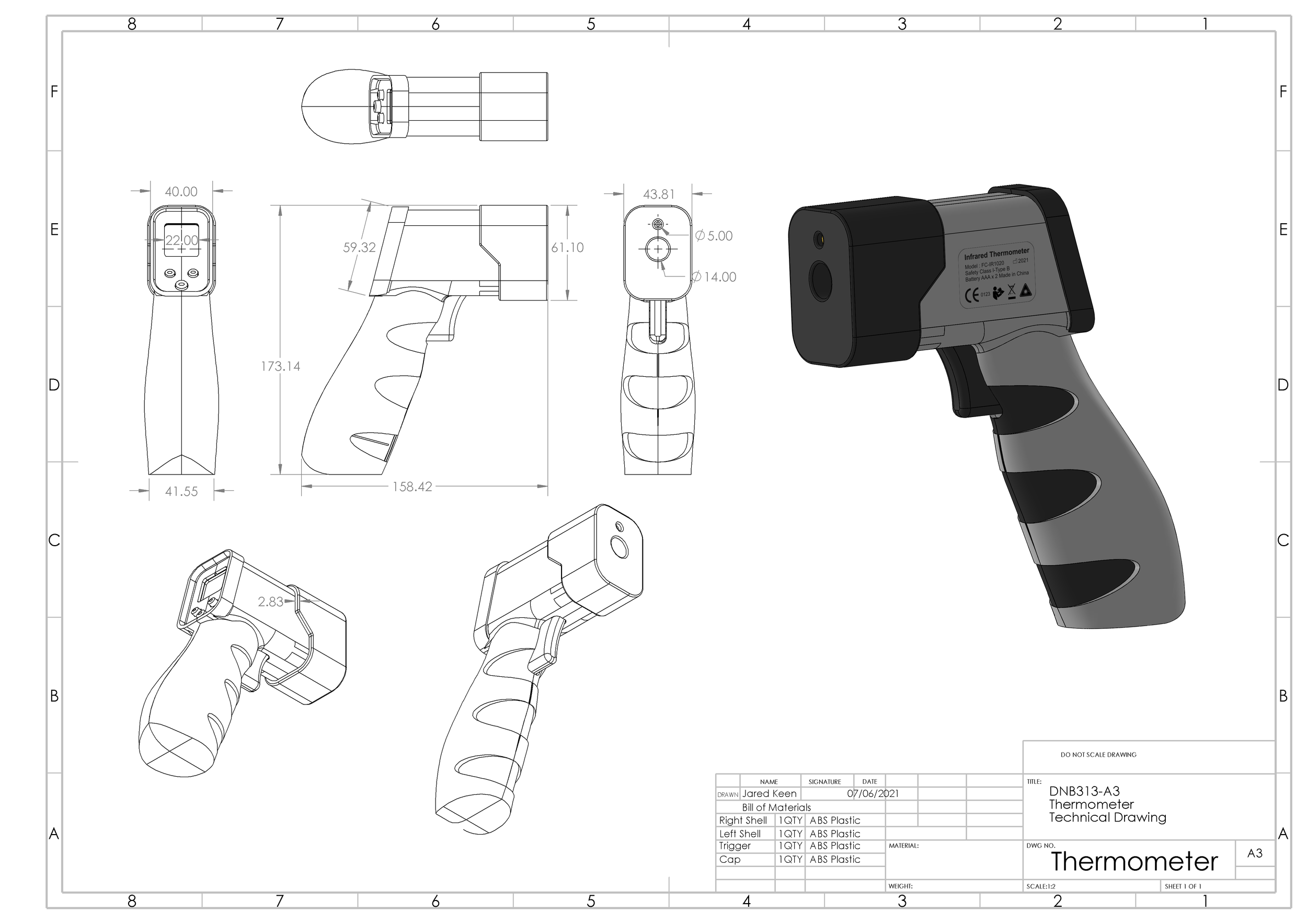 Laser Thermometer — Jared Keen Industrial Designer