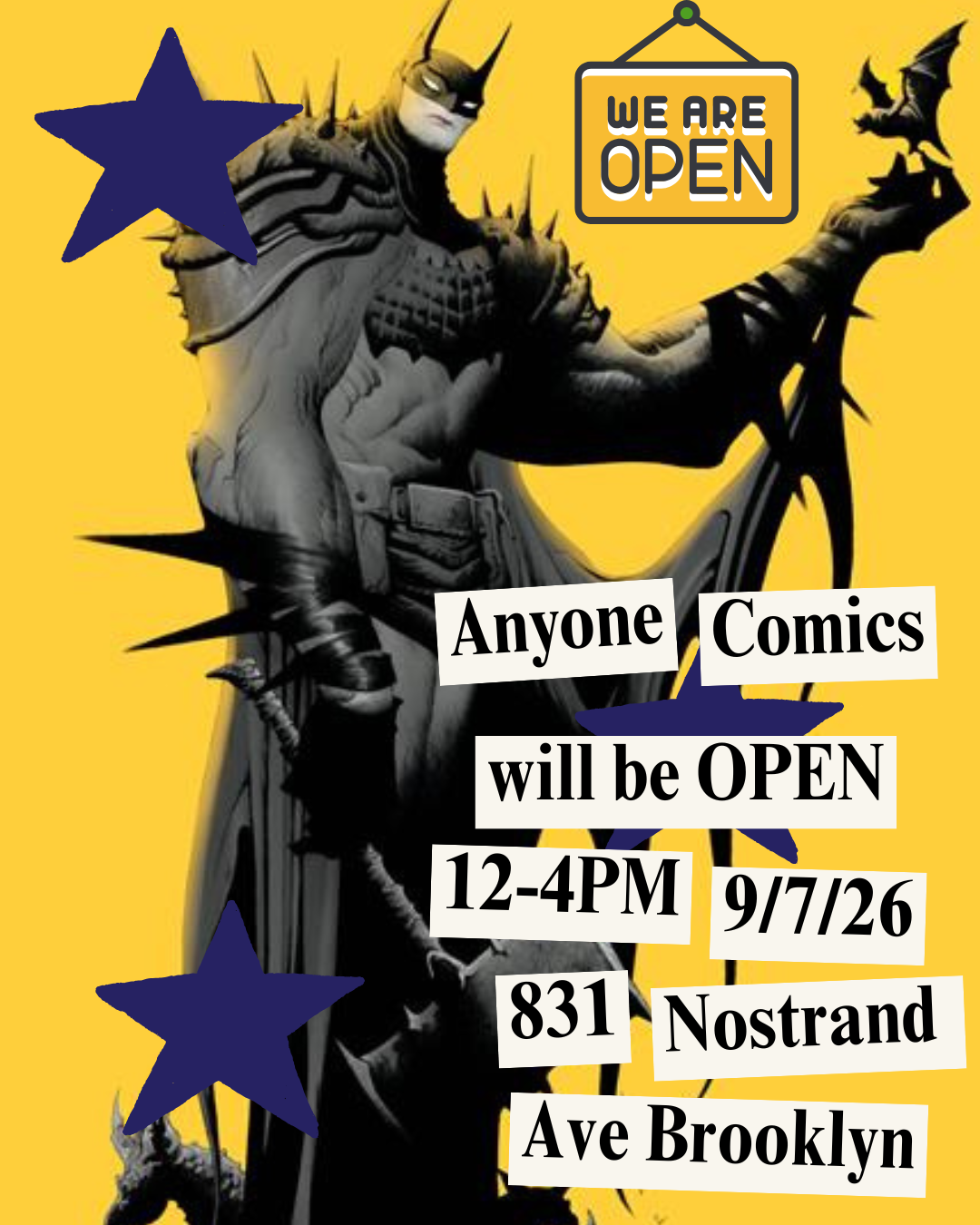 Open Labor Day Monday!