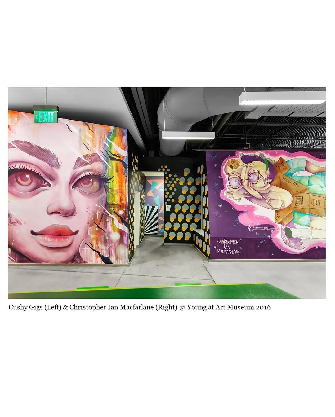 Digging in the crates.
2016 &mdash; Documentation of Cushy Gigs (Left) &amp; Christopher Ian Macfarlane (Right) Young at Art Museum, Davie, Florida.
While Instagram grew louder, I stayed focused on the work.
Museums. Collections. Installations. Artis