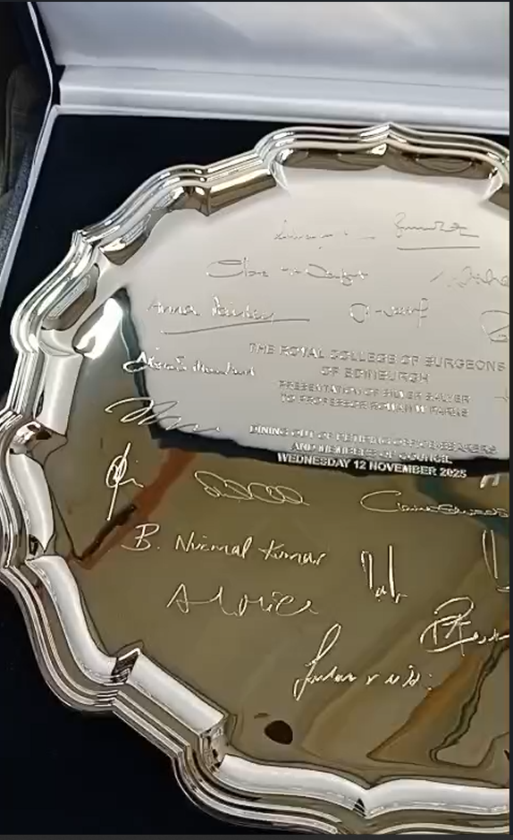 British Silverware Handcrafts a Unique Personalised Bath Salver for Professor Rowan W. Parks to Commemorate His End of Tenure