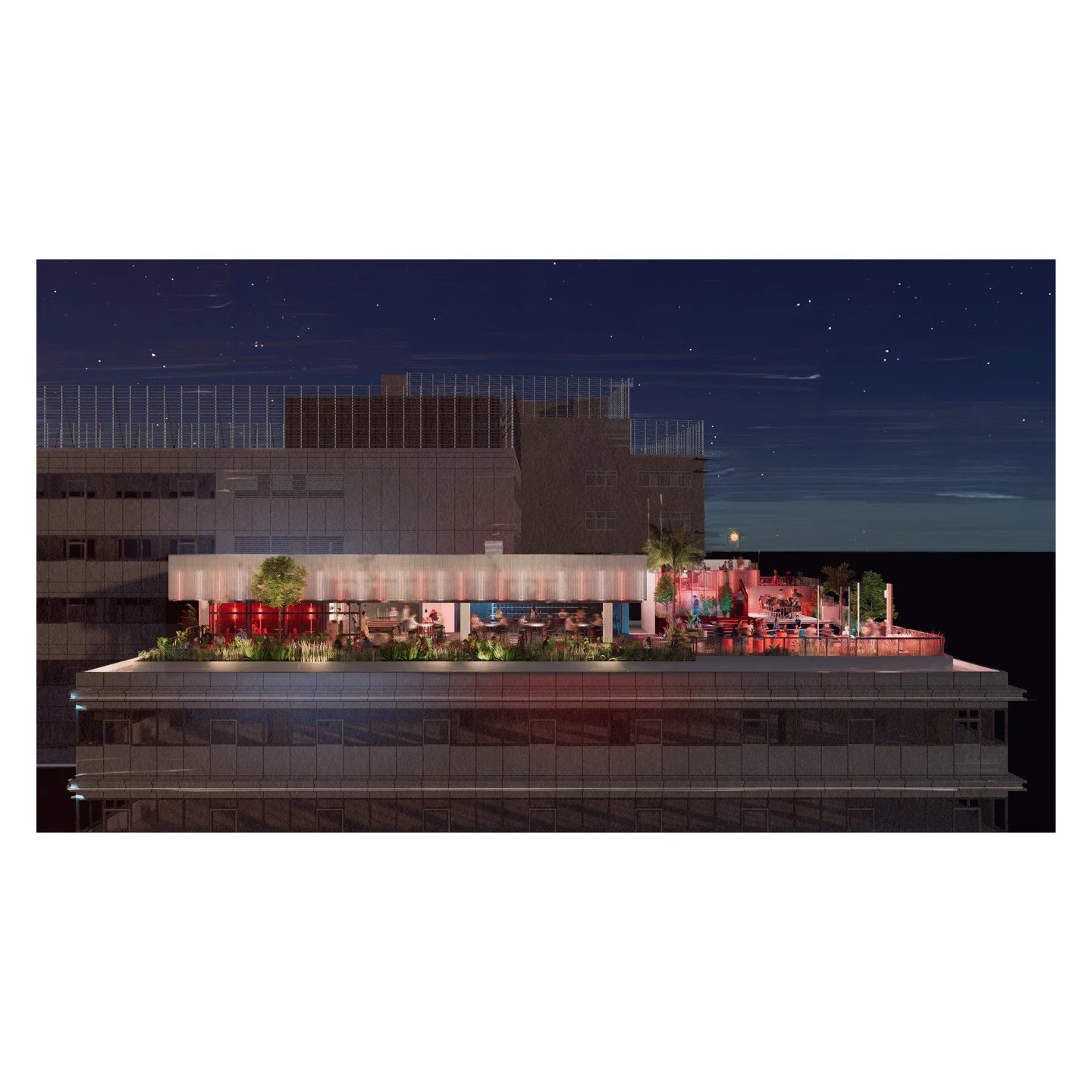 Here&rsquo;s a look at the concept for a rooftop bar we designed last year. The design draws inspiration from the typical beer gardens found throughout the city, reimagining them in an elevated setting. 

A standout feature of the space is the stacke