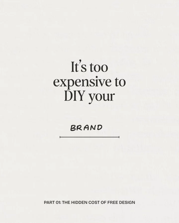 The cost of &ldquo;free&rdquo; design is lost revenue.

Your visuals communicate your value before you get the chance. How much are they selling you for?

[ brand strategy, brand design, small business, logo design, visual identity design, marketing 