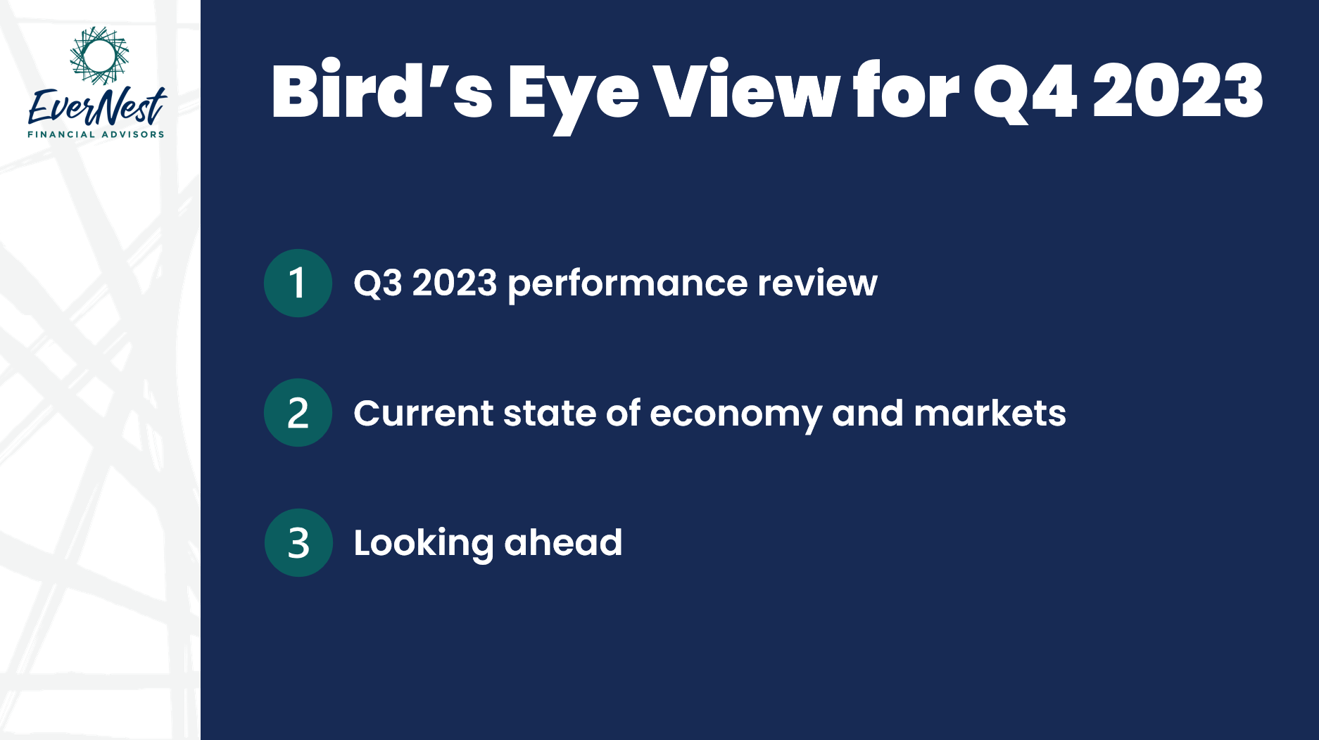 Market Commentary Bird's Eye View for Q4 2023 — EverNest Financial