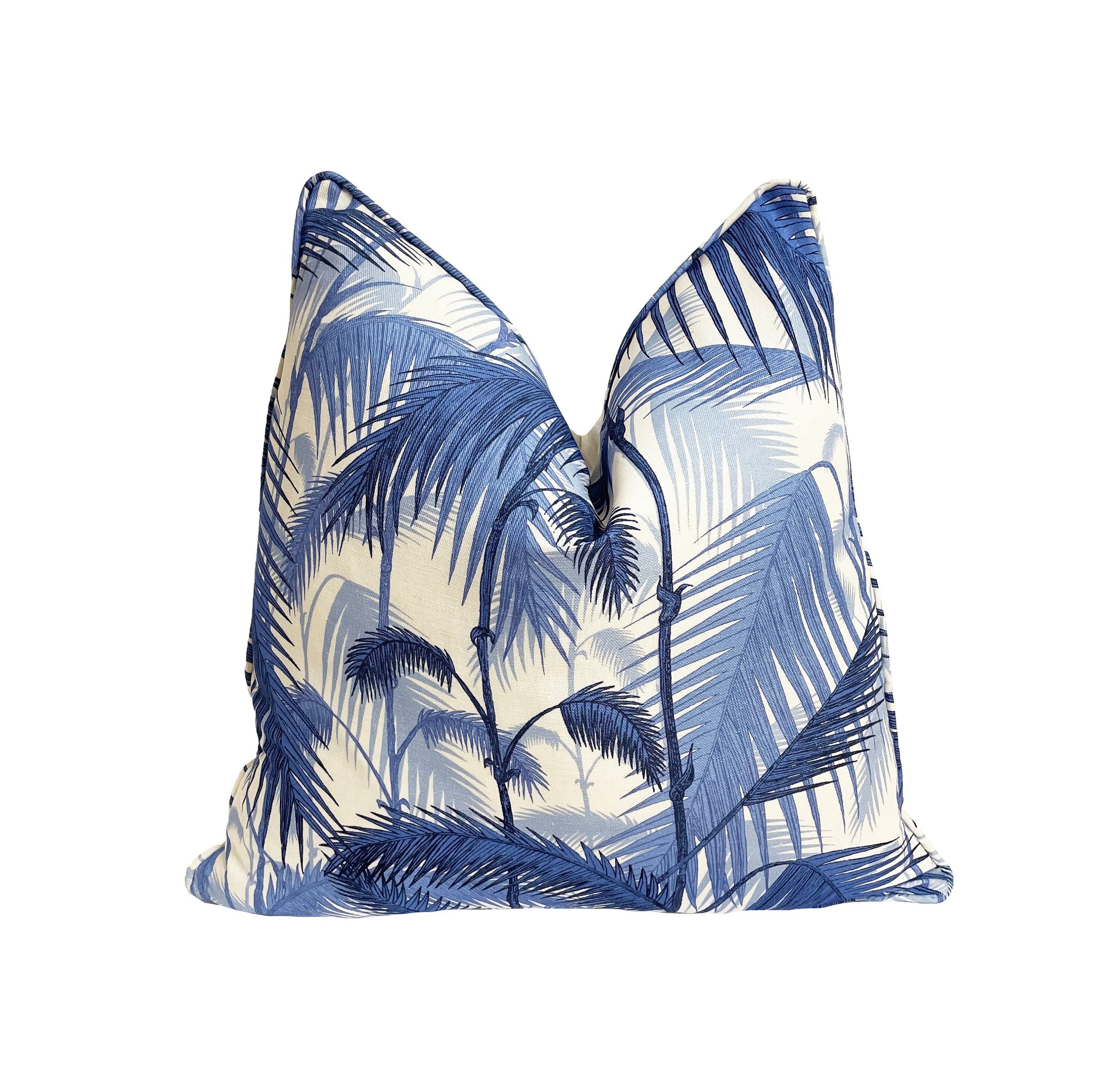 Cole and Son - Palm Jungle - China Blue and Snow - Cushion Covers Pillow Throws Designer Home Decor
