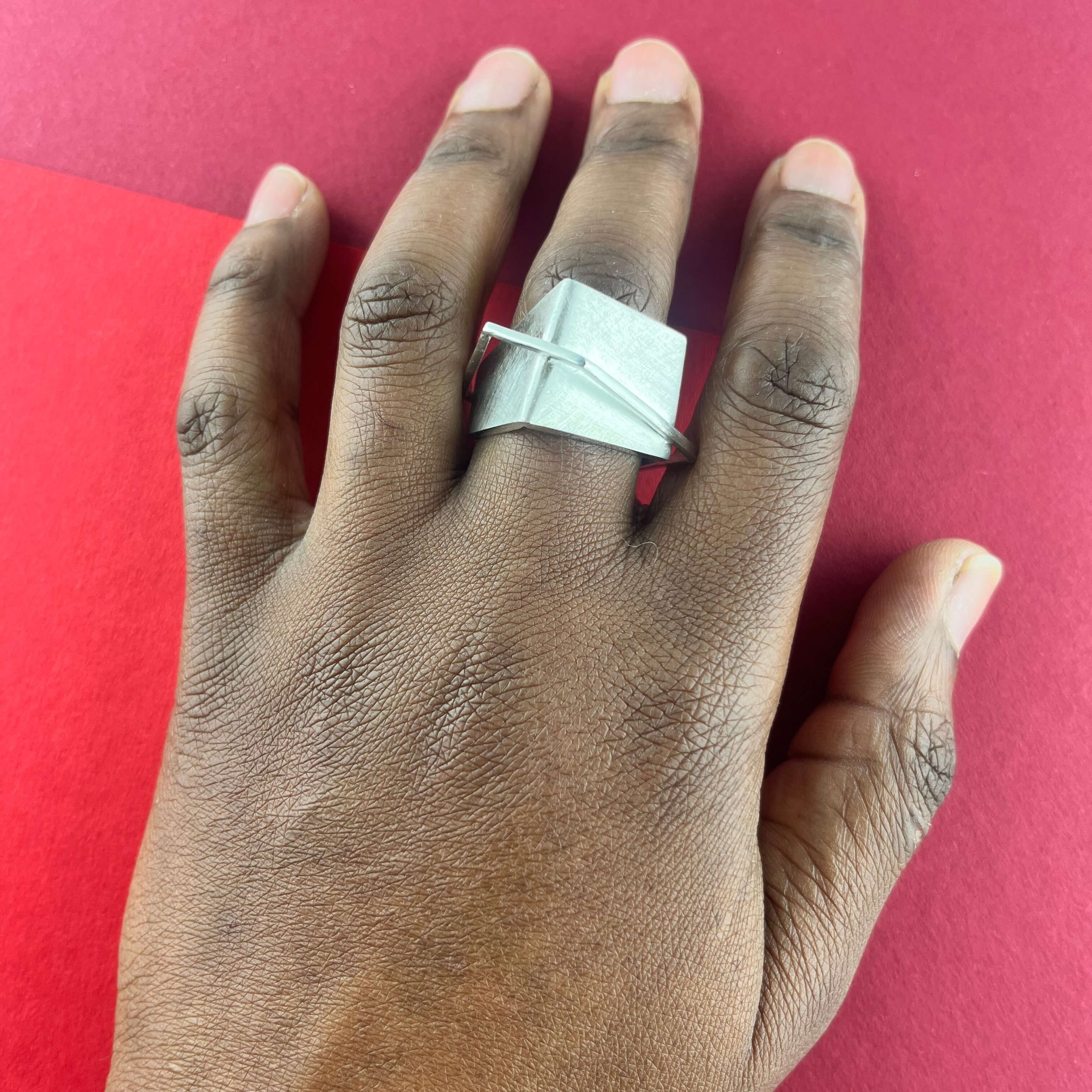 Geometric Silver with Silver Band handmade