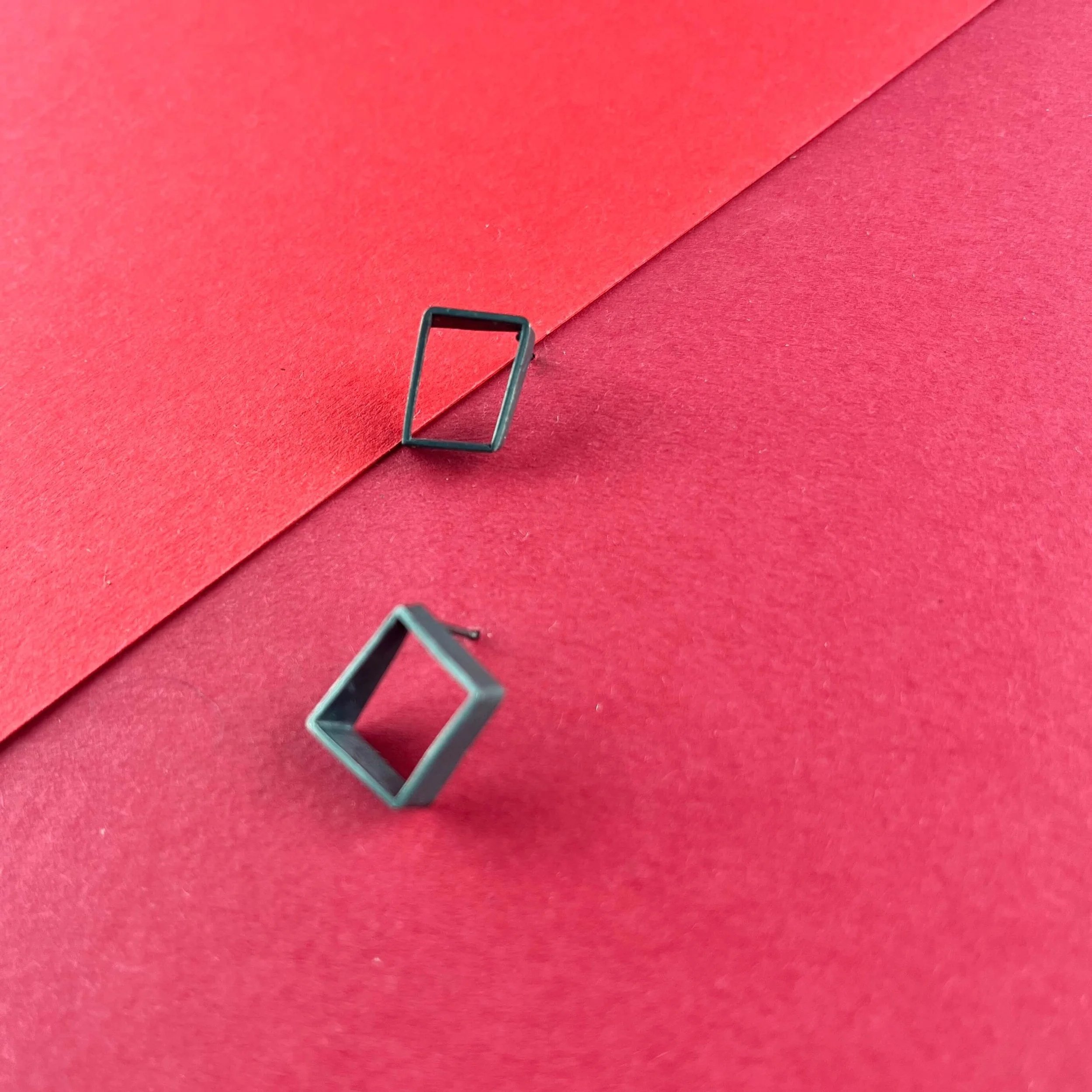 Small oxidised silver stud earrings handcrafted