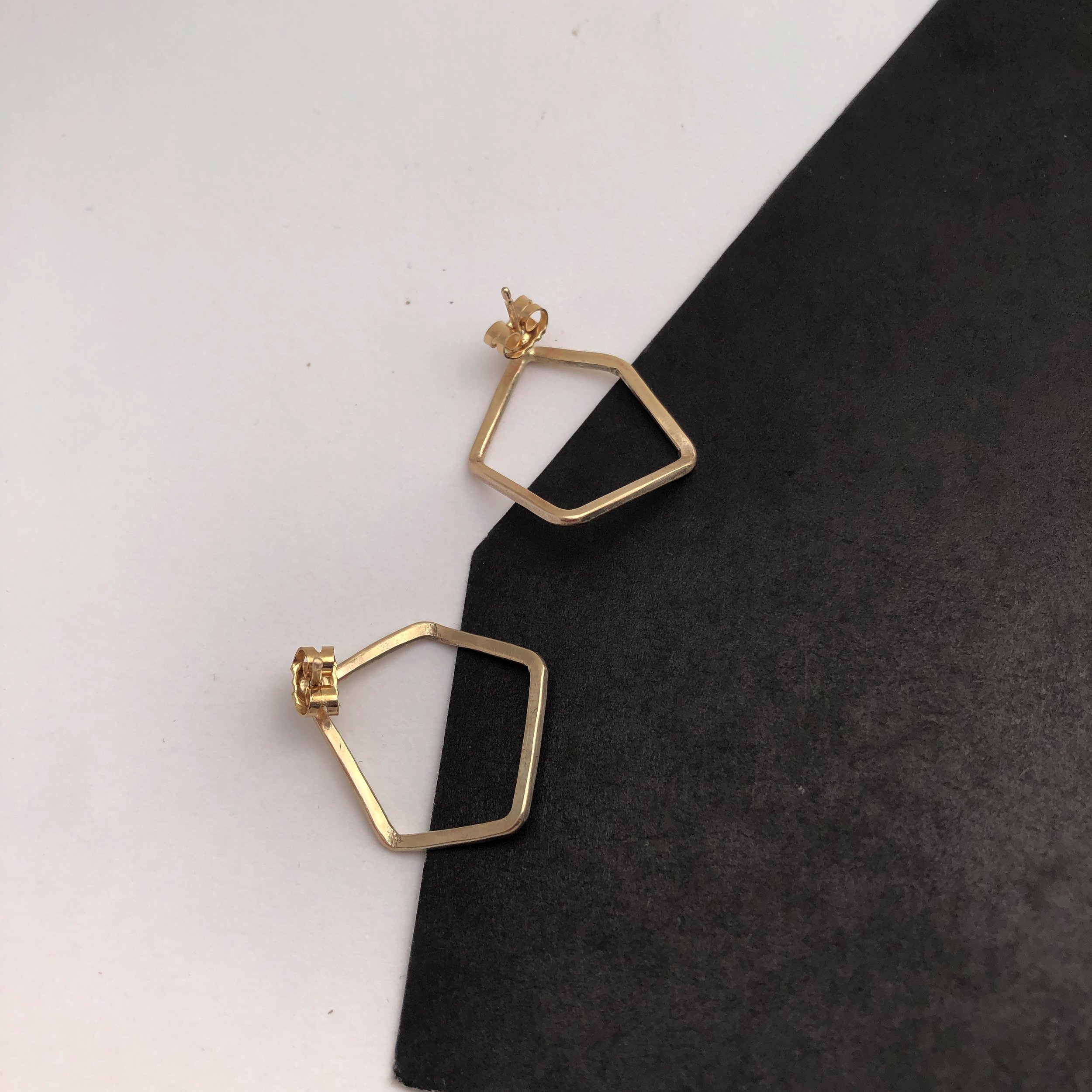 Large Geometric Recycled Silver Hoop Earrings — Ange B Designs