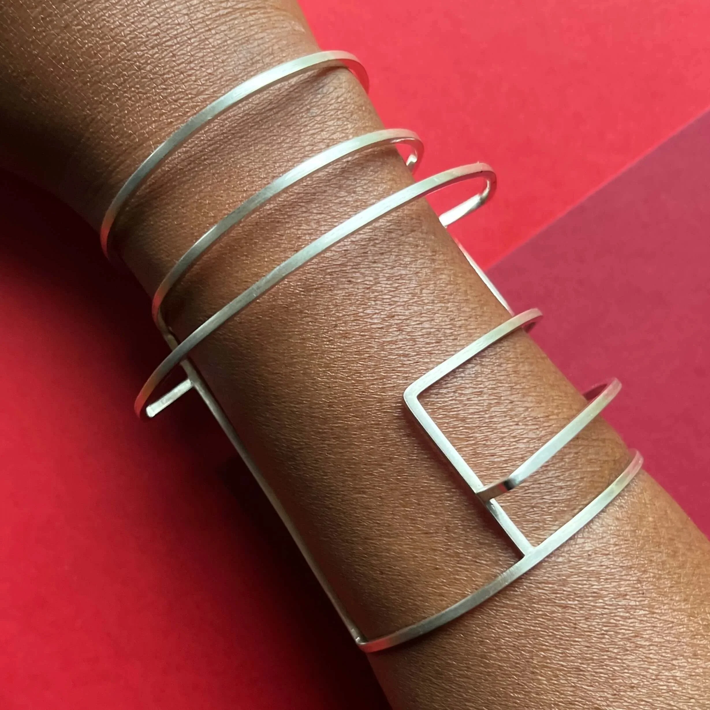 Statement Sterling Silver Wire Bracelet