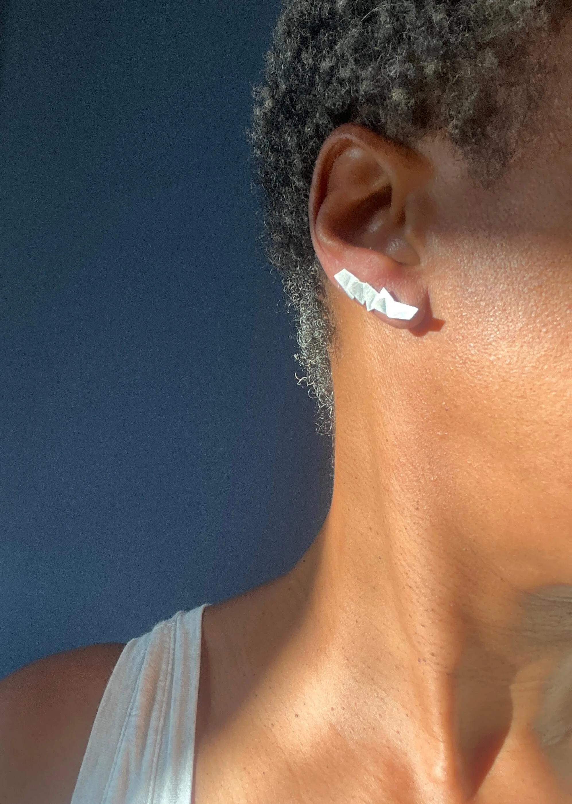 Silver ear climber on model