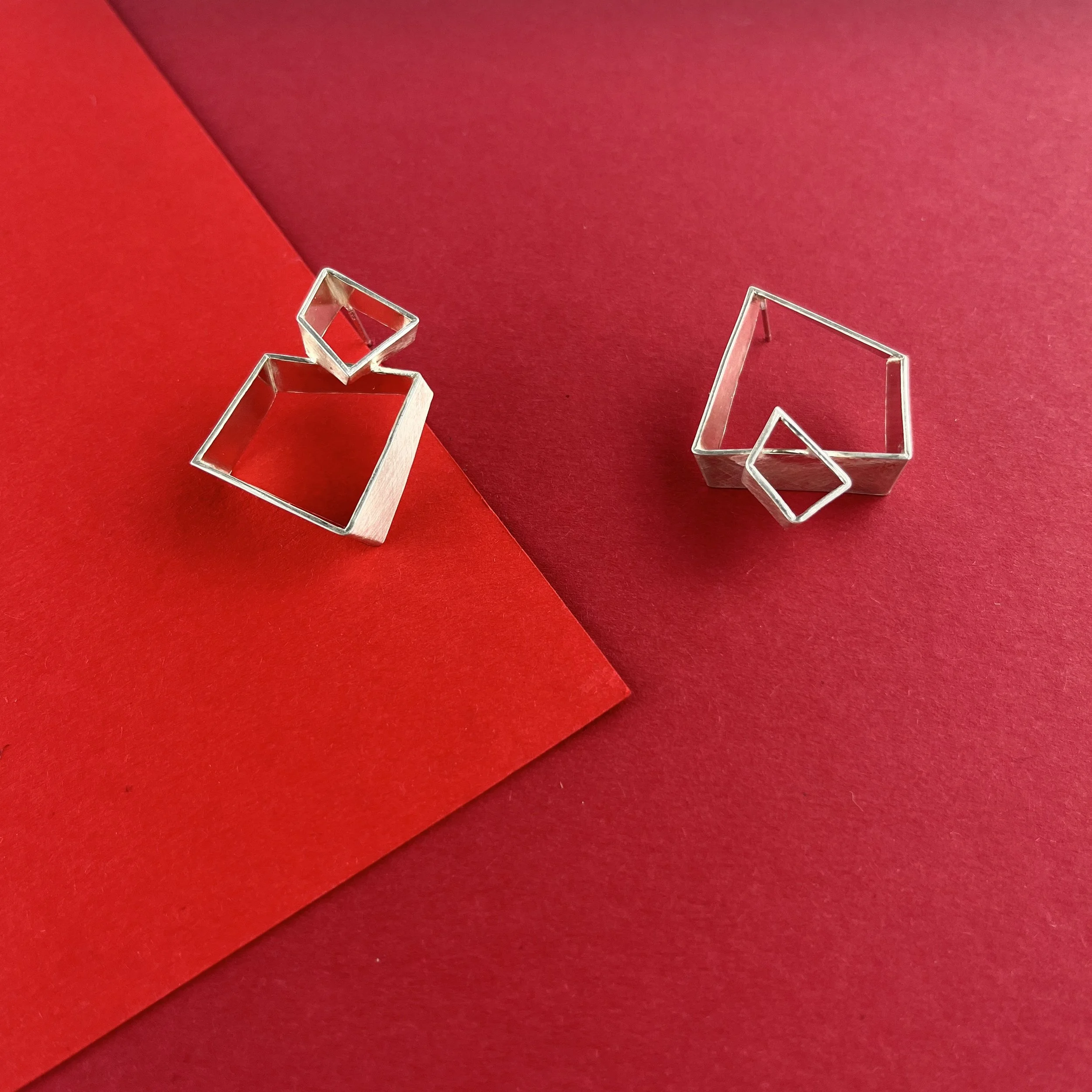 Large Asymmetric Geometric Silver Earrings 2.jpg