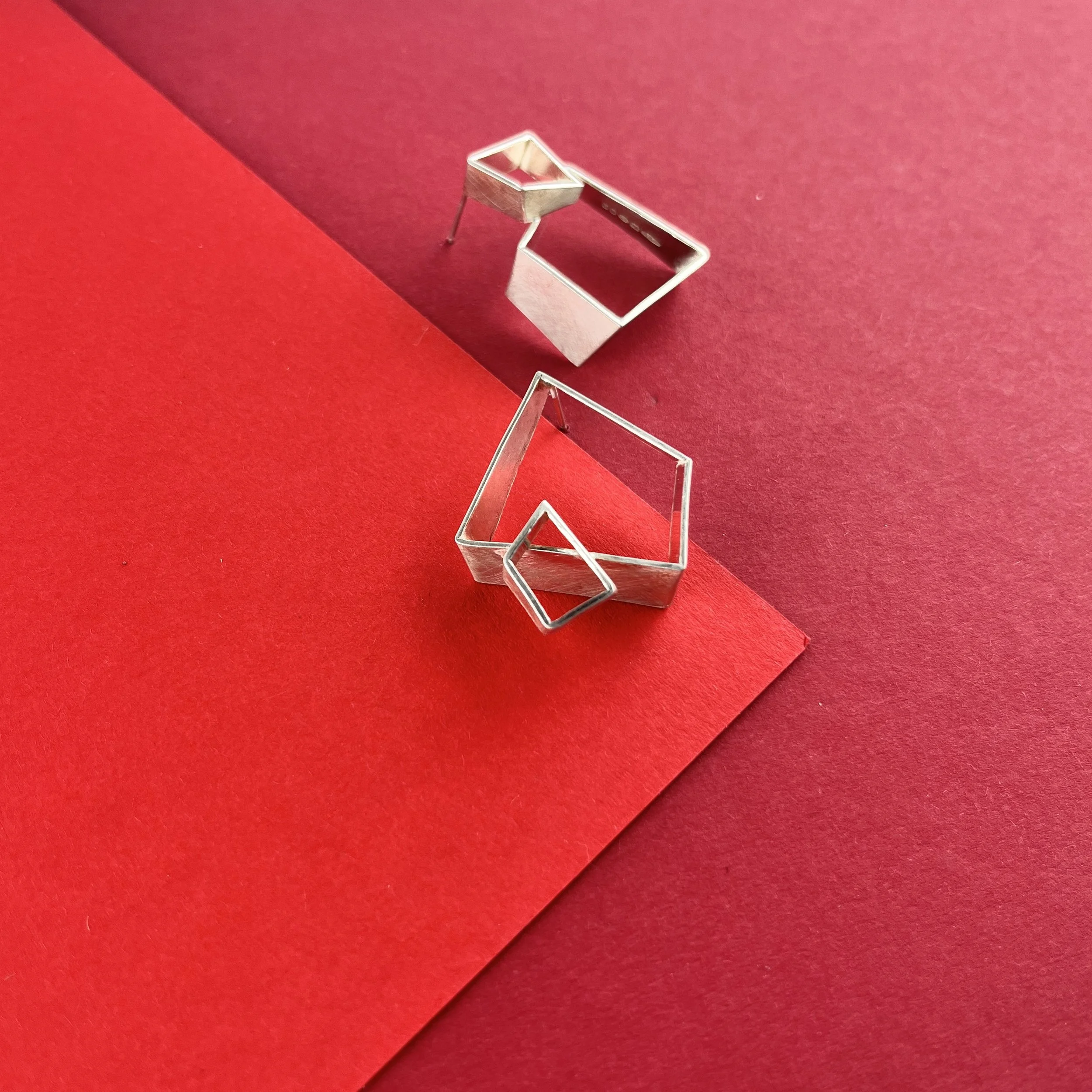 Large Asymmetric Geometric Silver Earrings 3.jpg