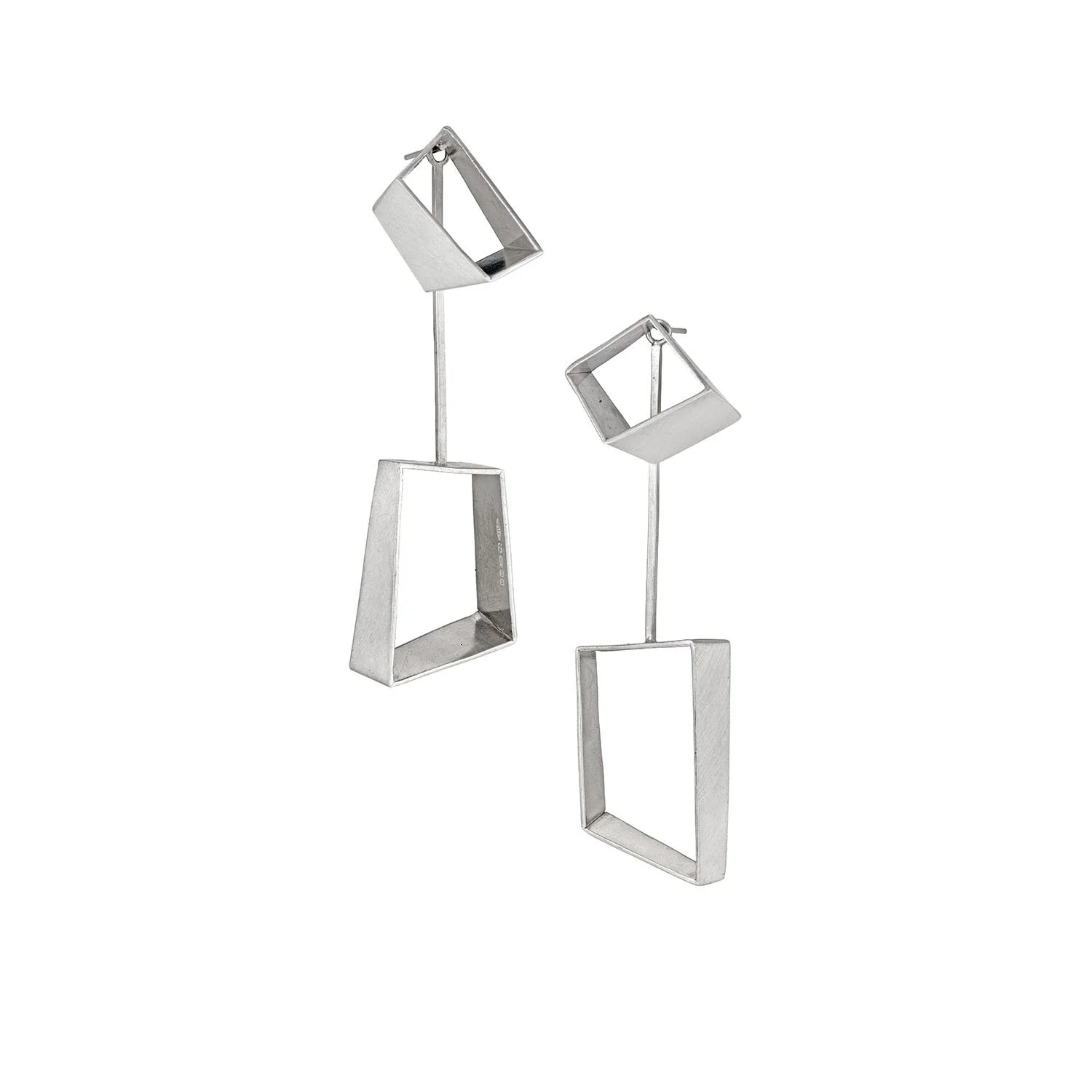 Large QD Earrings Silver