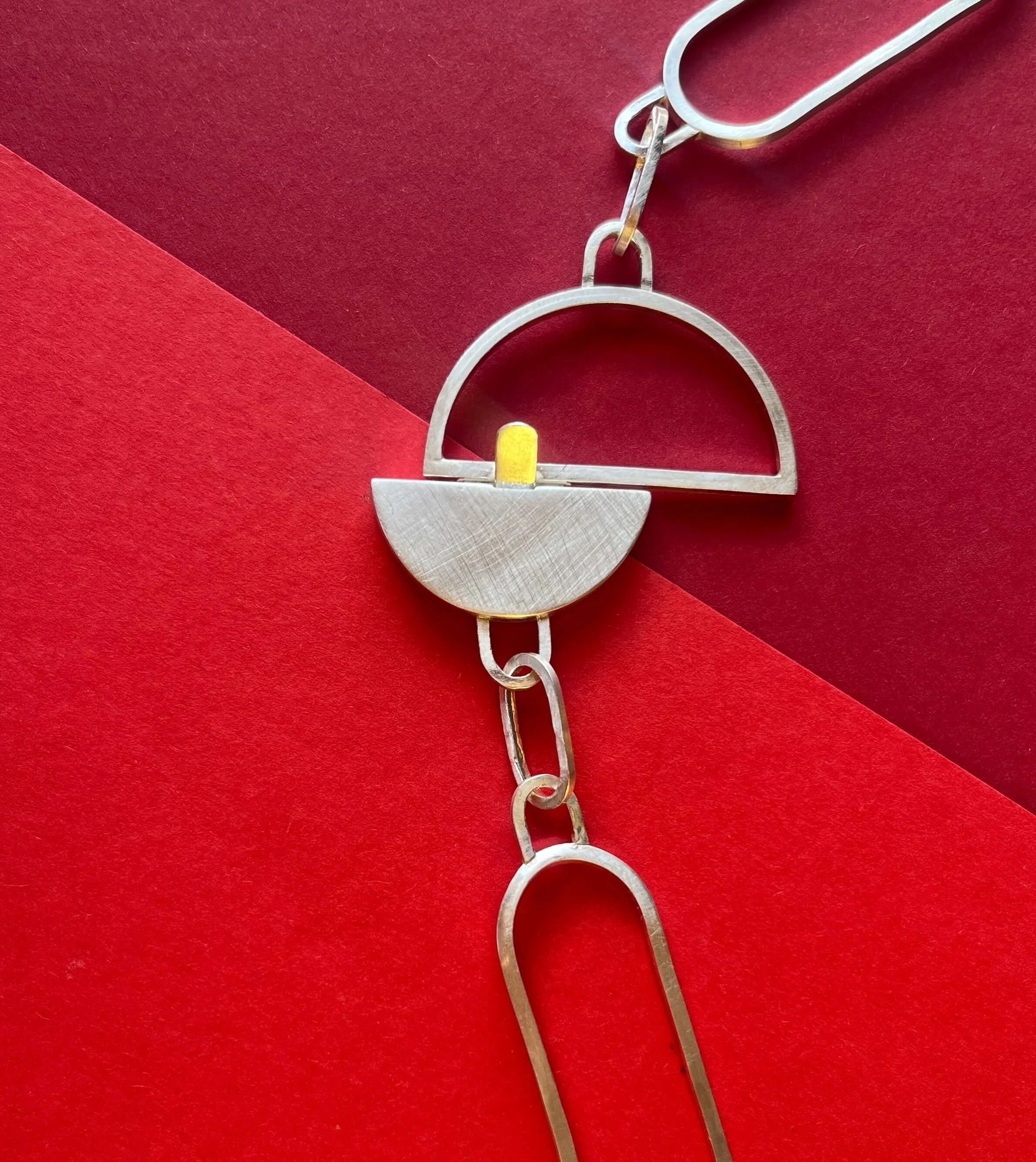 Silver Statement Necklace with Ebony detail