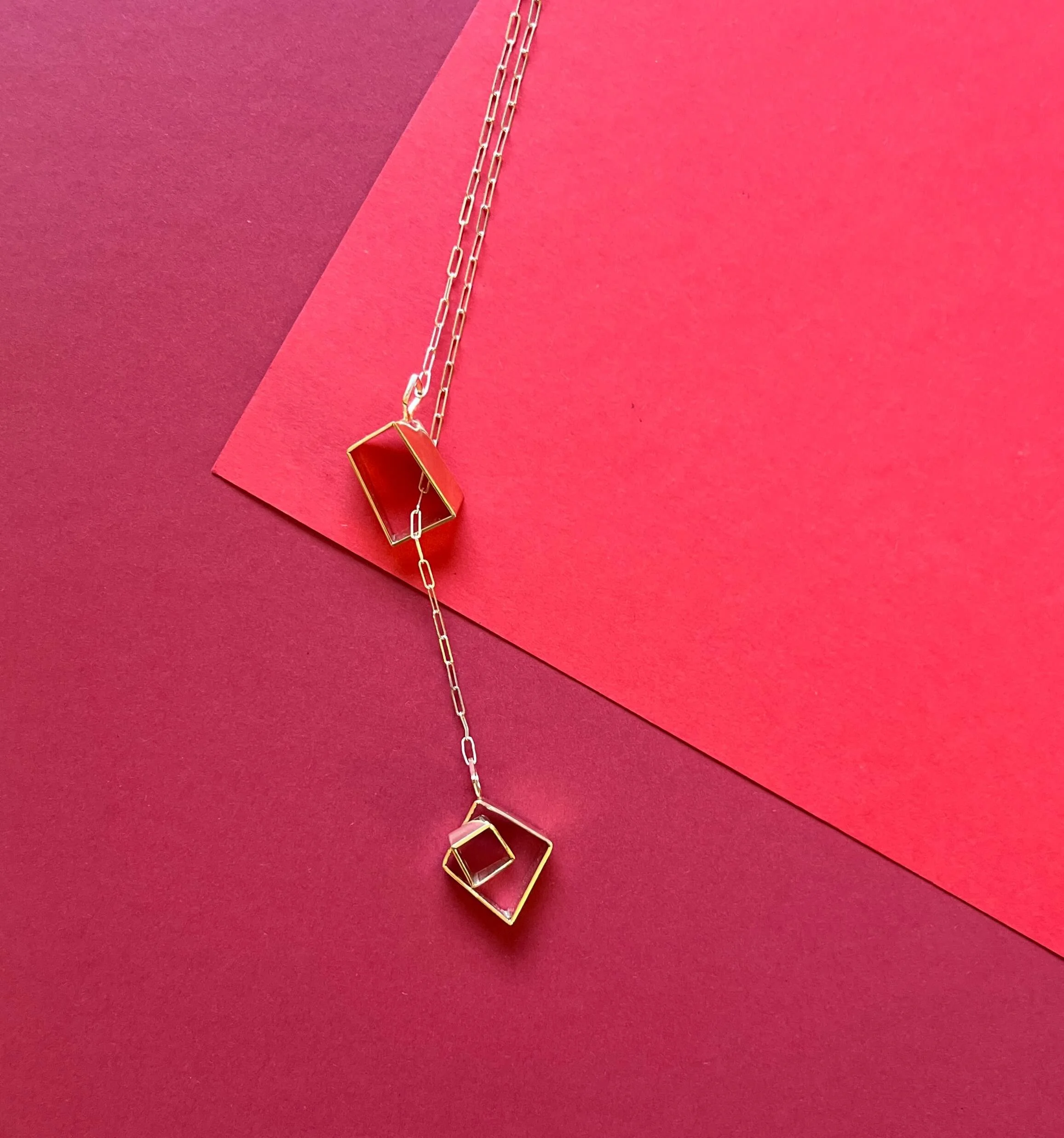 14 Carat Gold Lariat Necklace