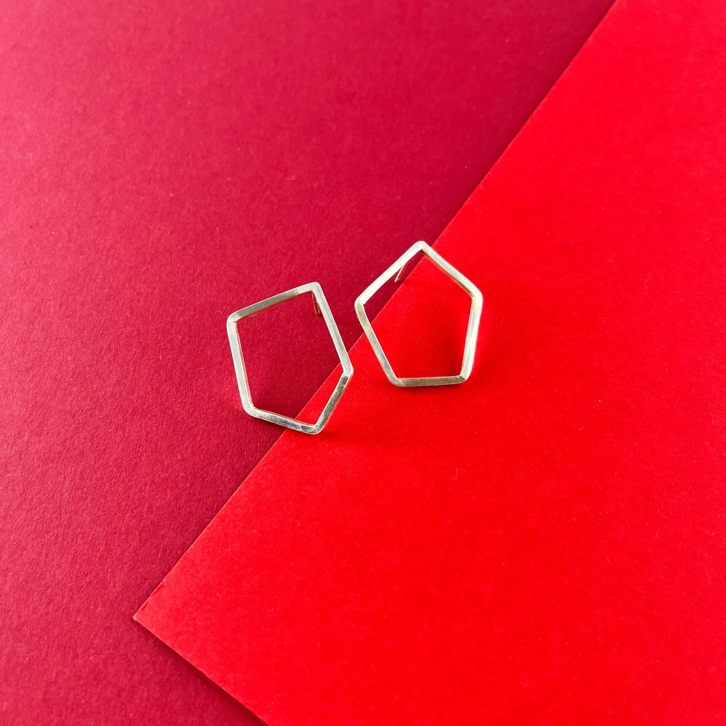 Geometric Silver Earrings UK