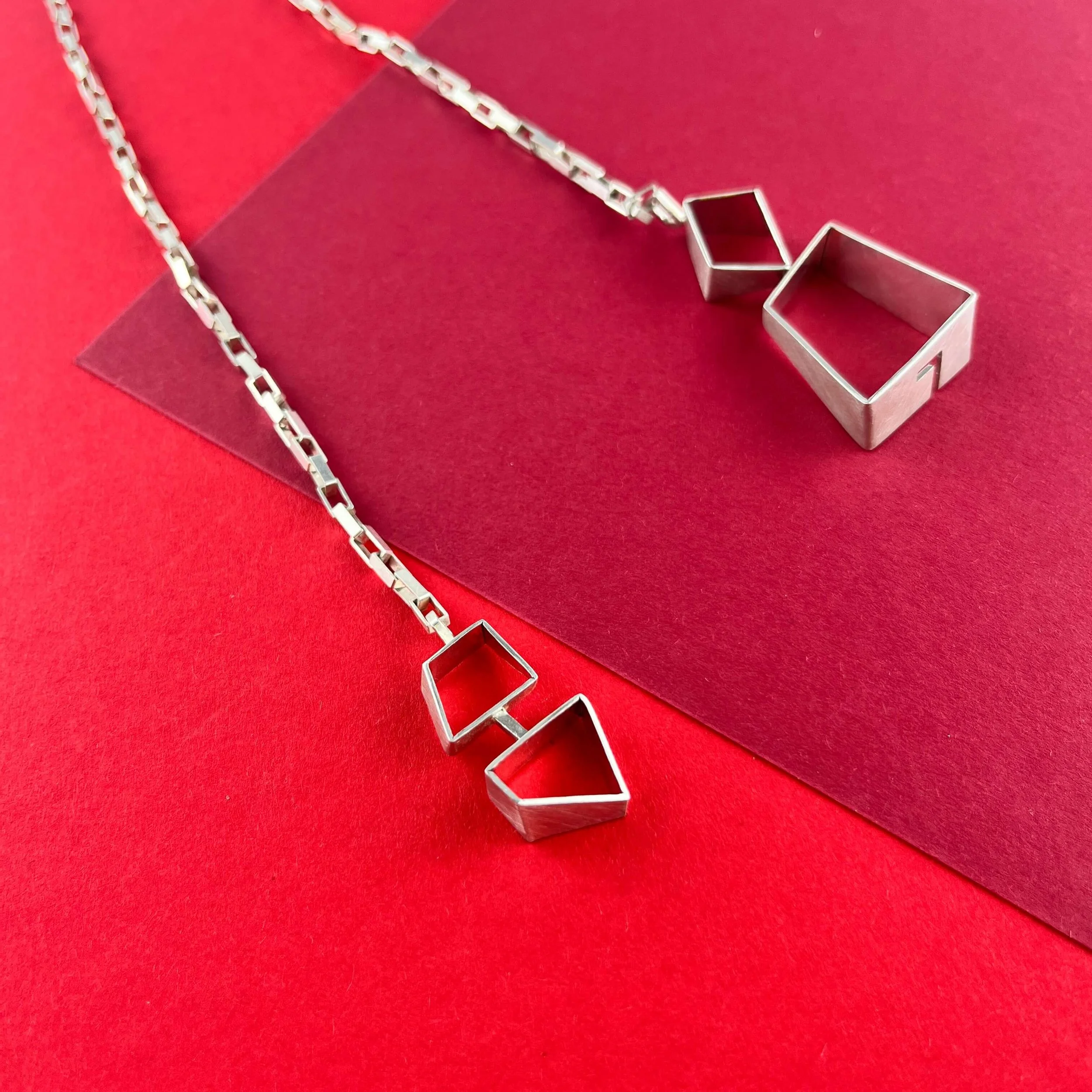 Handmade Architectural Silver Necklace