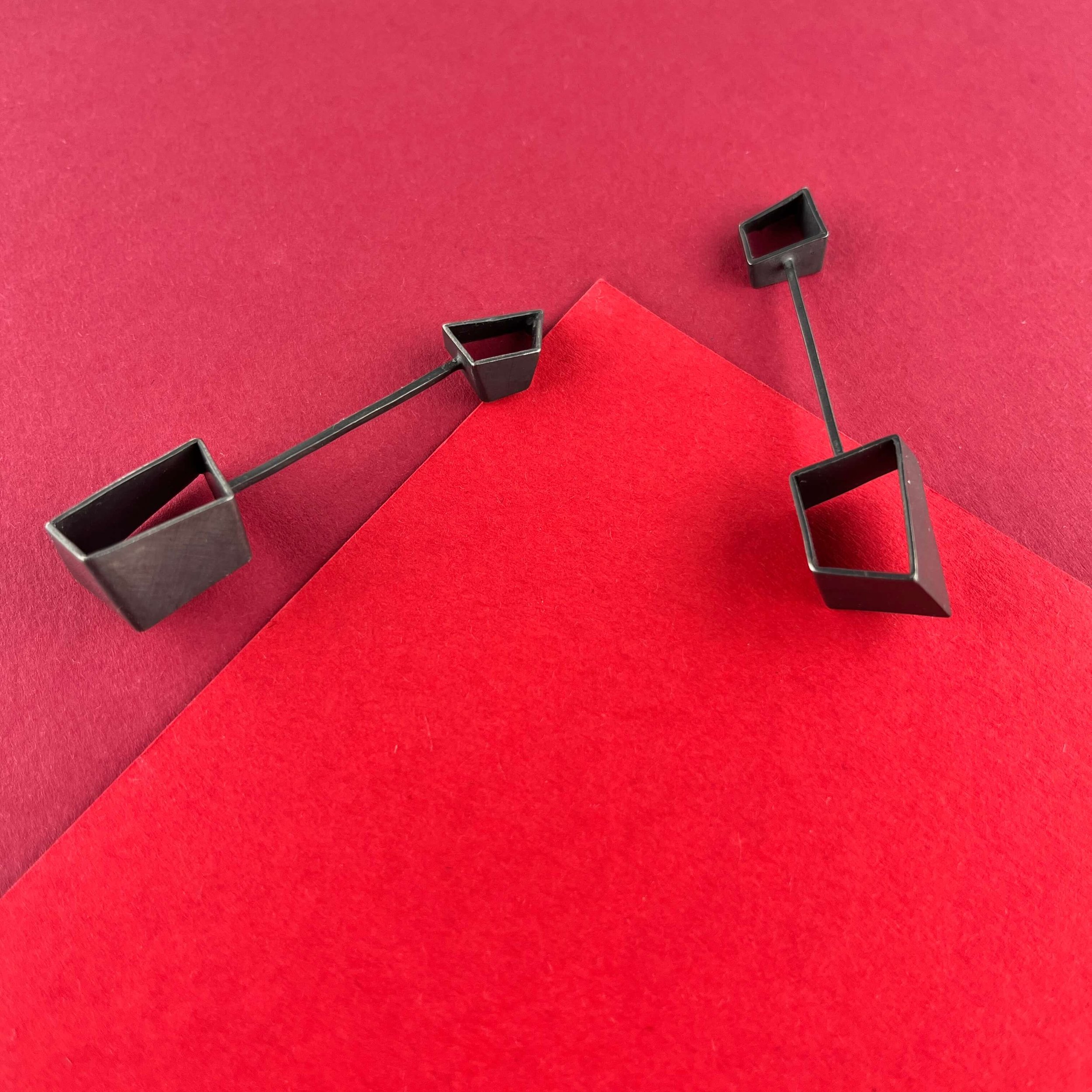 Oxidized Silver Dangle Earrings