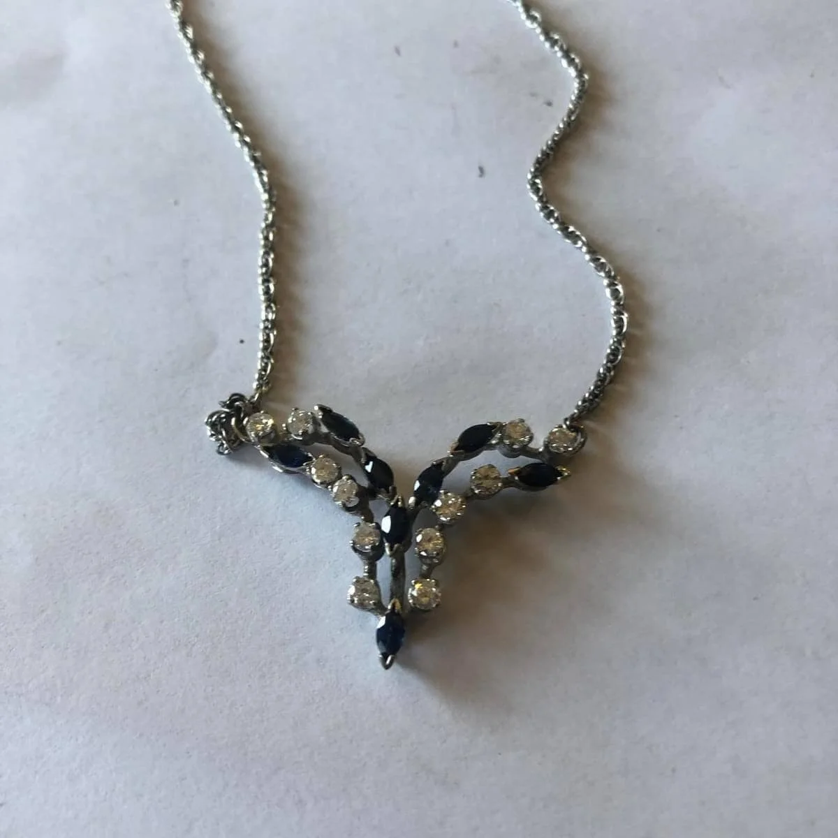 Antique Diamond and Sapphire Necklace