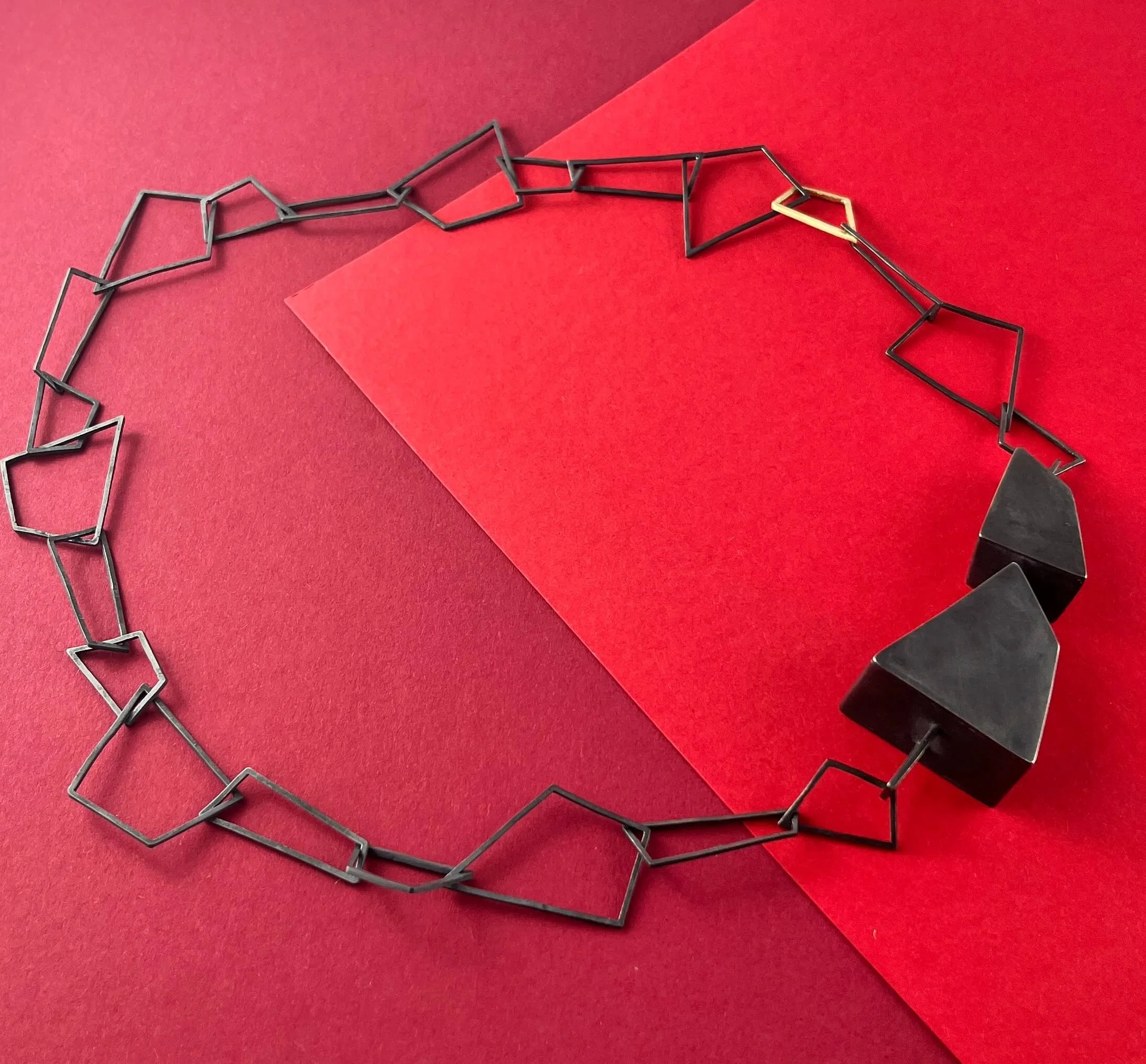 One-of-a-kind Silver Chain with statement clasp handmade