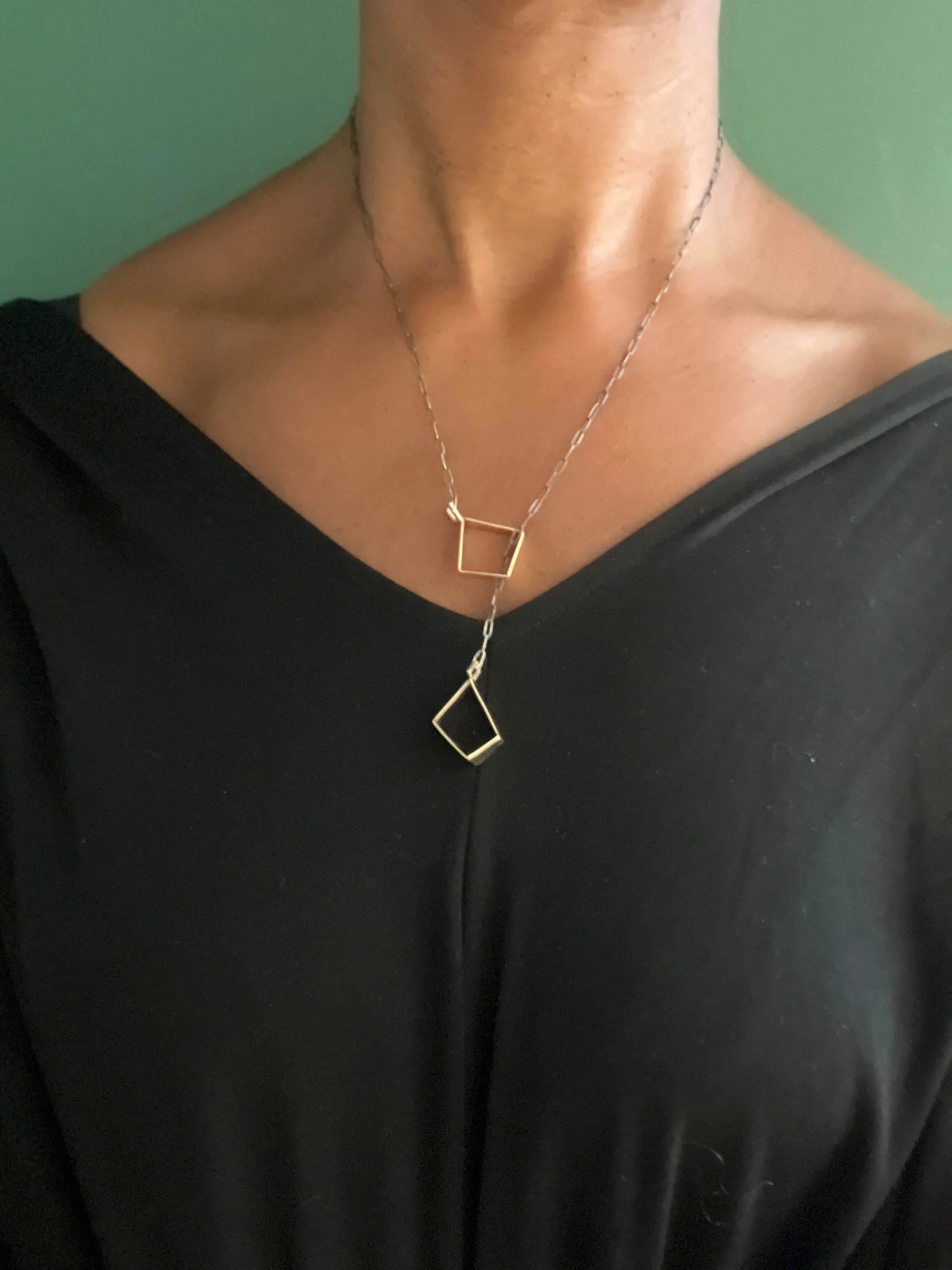 Gold necklace with adjustable chain
