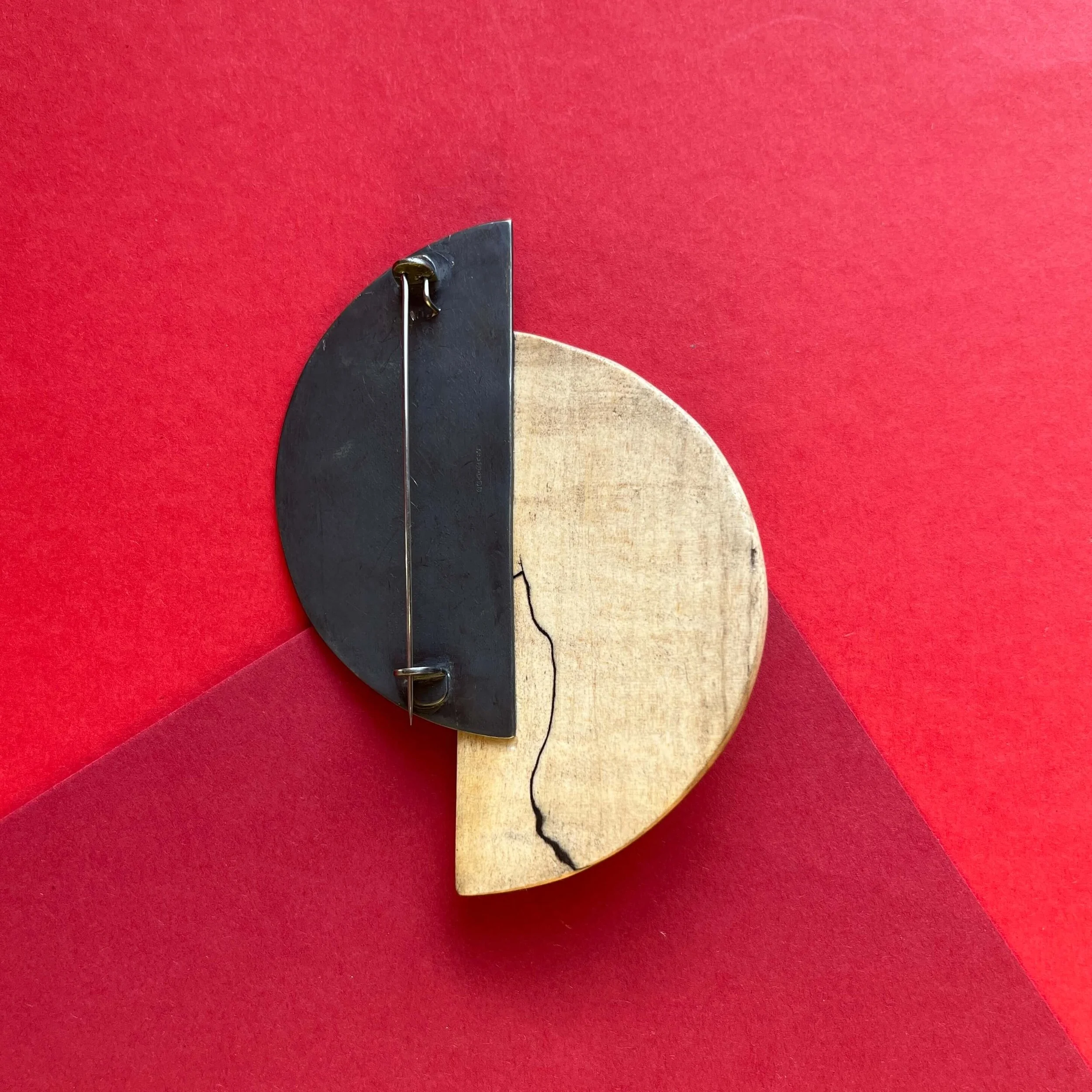 Modern mixed media brooch handmade