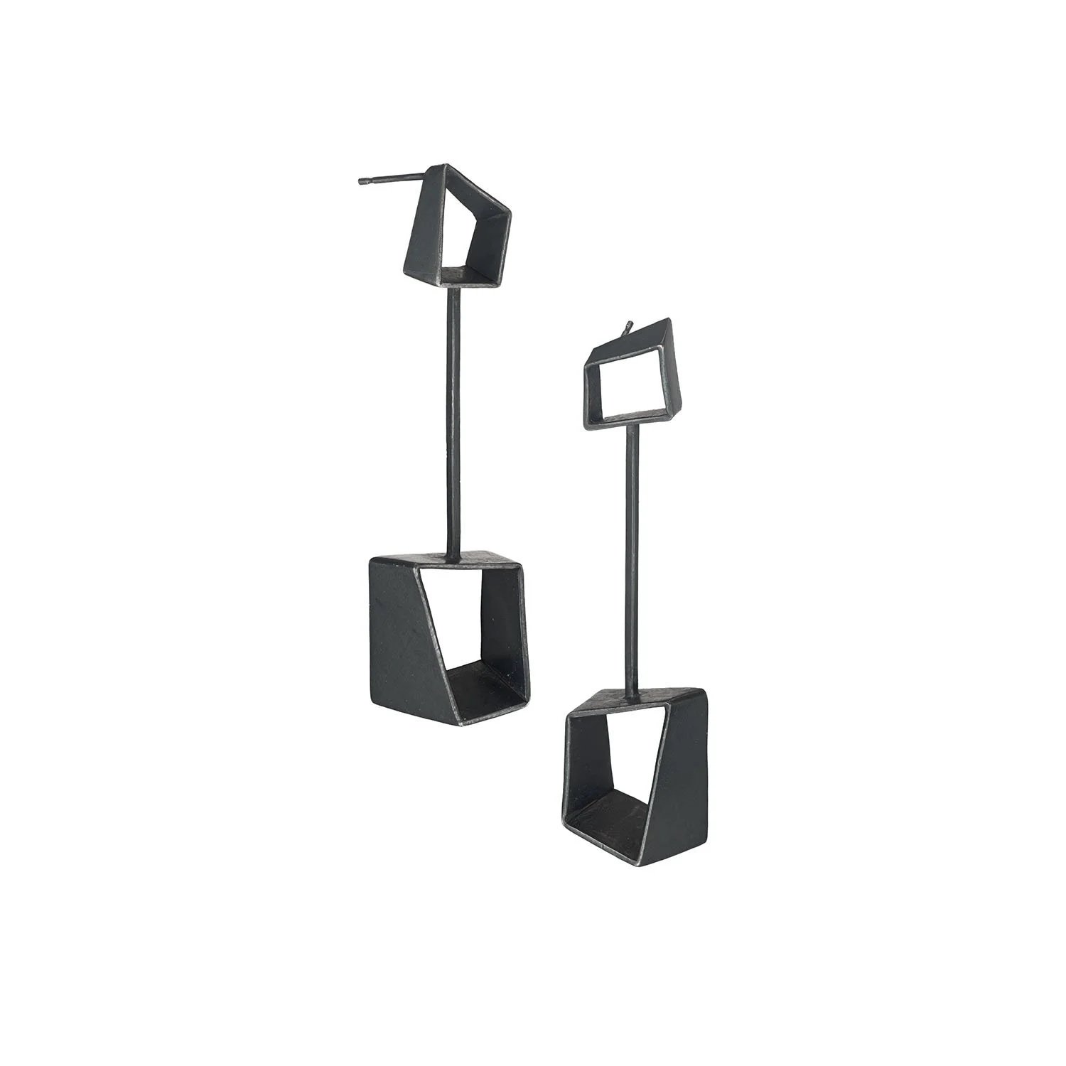 Oxidised Silver Dangle Earrings