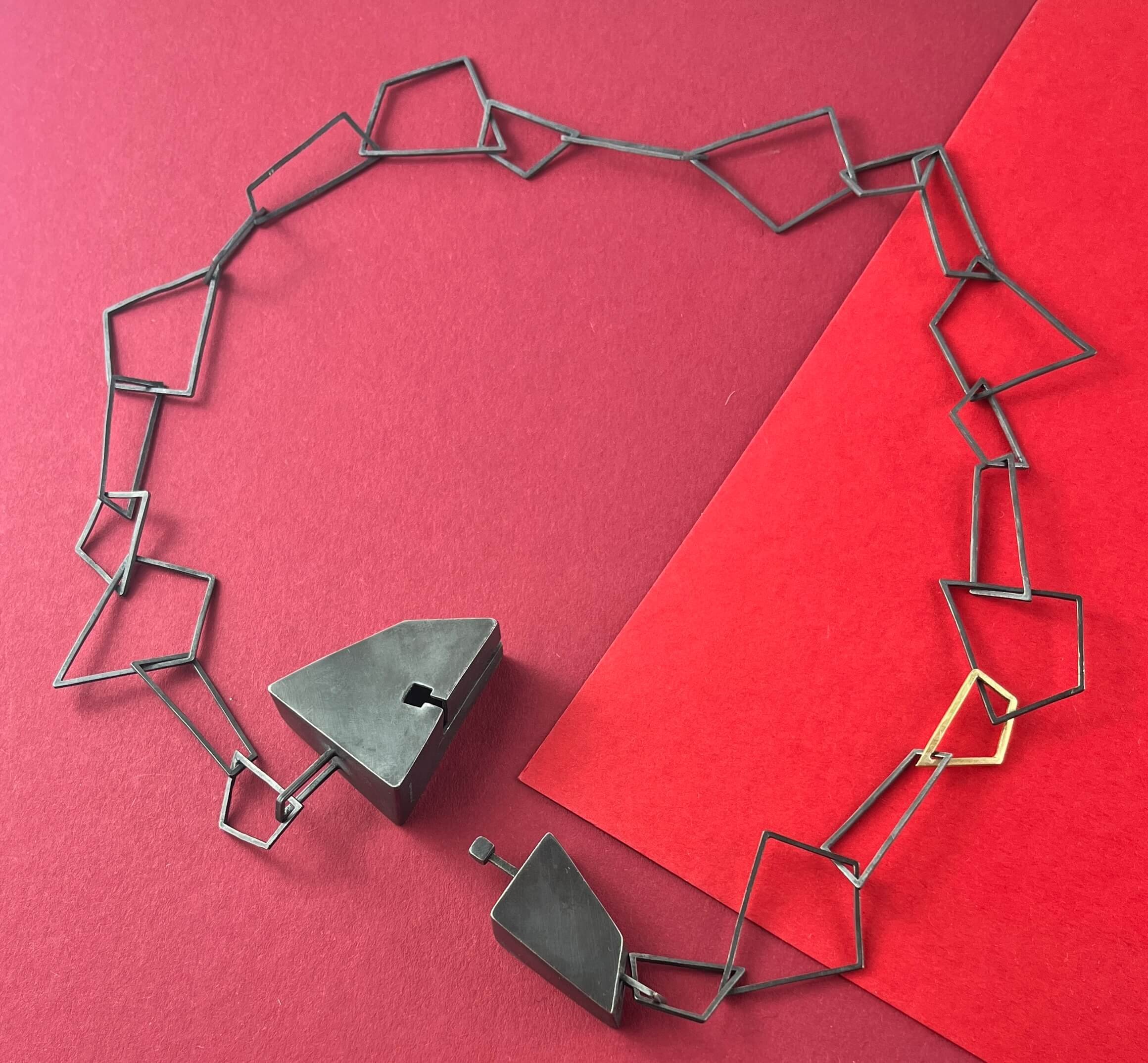 Unique Silver Chain Necklace Oxidised