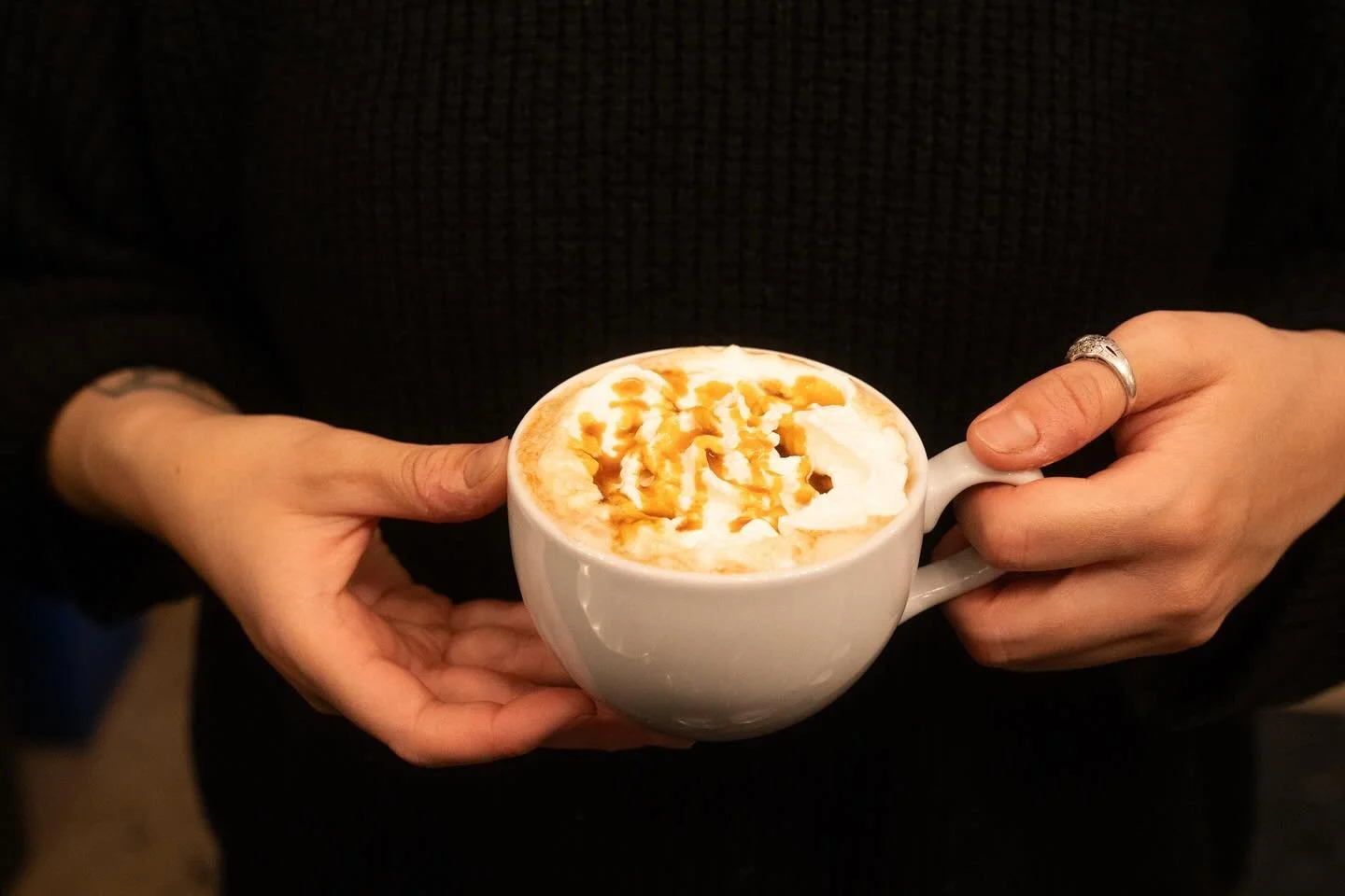 spooky week is here and so is our halloween drink. chai and apple cider mixed with caramel apple butter syrup,  topped with whip cream and caramel sauce. you’re welcome. 🎃👻 (limited time only so come and get it!)
