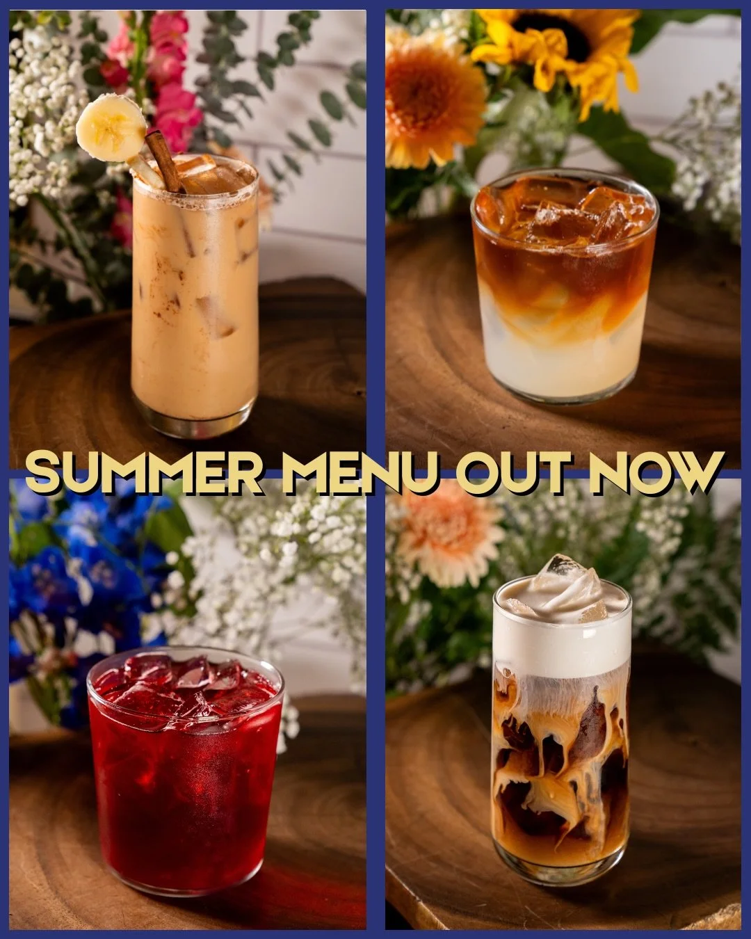 did y&rsquo;all know instragram has multi captions now? game changer. anyway here&rsquo;s our new summer menu 😌

all photos by @mariahophotos 🤍

banana brew 2.0: updated from our pride menu banana brew from last year! &mdash; an iced latte with ban