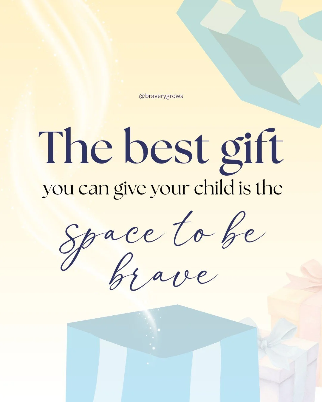The best gift you can give your child this season isn&rsquo;t under the tree. 🎁✨

It&rsquo;s the space to try.
The patience when they freeze.
The celebration when they whisper. 💛

Bravery doesn&rsquo;t need a bow, it grows in those tiny moments whe
