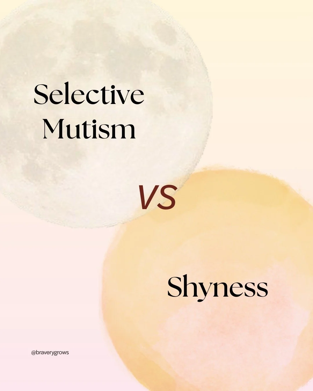 &ldquo;They&rsquo;re just shy. They&rsquo;ll grow out of it.&rdquo;

But Selective Mutism is NOT the same as shyness. 🚫😶

Here&rsquo;s the difference:

✨ SHYNESS
 &bull; Feels nervous at first, then warms up
 &bull; CAN speak when they&rsquo;re rea
