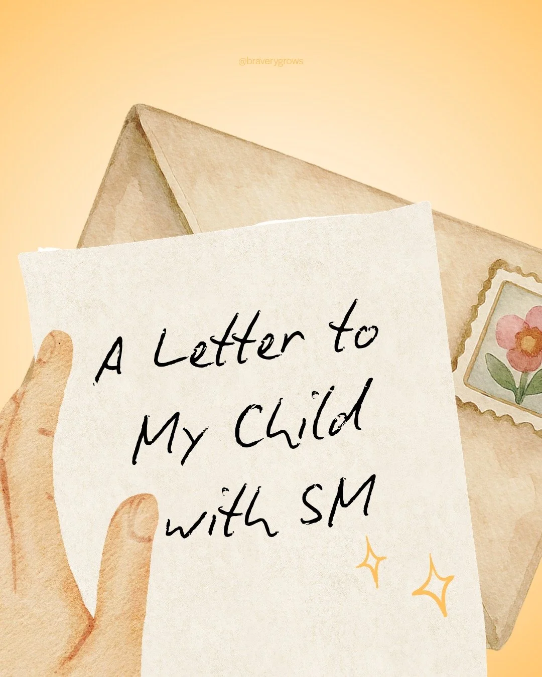 A letter to my child with selective mutism. 💌

Dear brave one,

I see how hard you try. 
I see you walk into school even when every part of you wants to stay home.
I see you smile with your eyes when your voice won&rsquo;t come out. 
I know it&rsquo