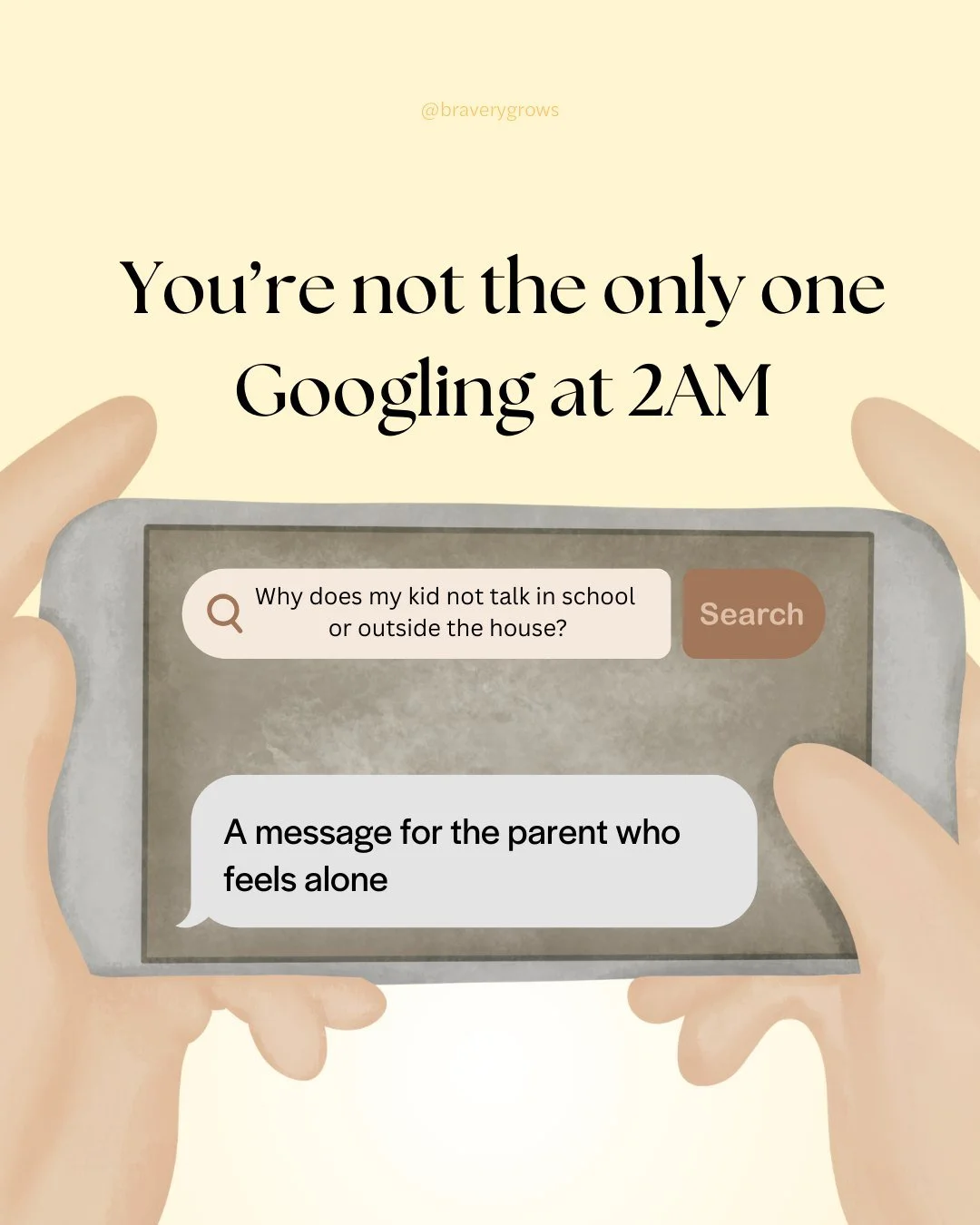 You're not the only one Googling "selective mutism" at 2am. 🌙📱

You're not the only one reading every article, joining every Facebook group, and still feeling like no one really gets it. You're not the only one who's cried after a hard dr