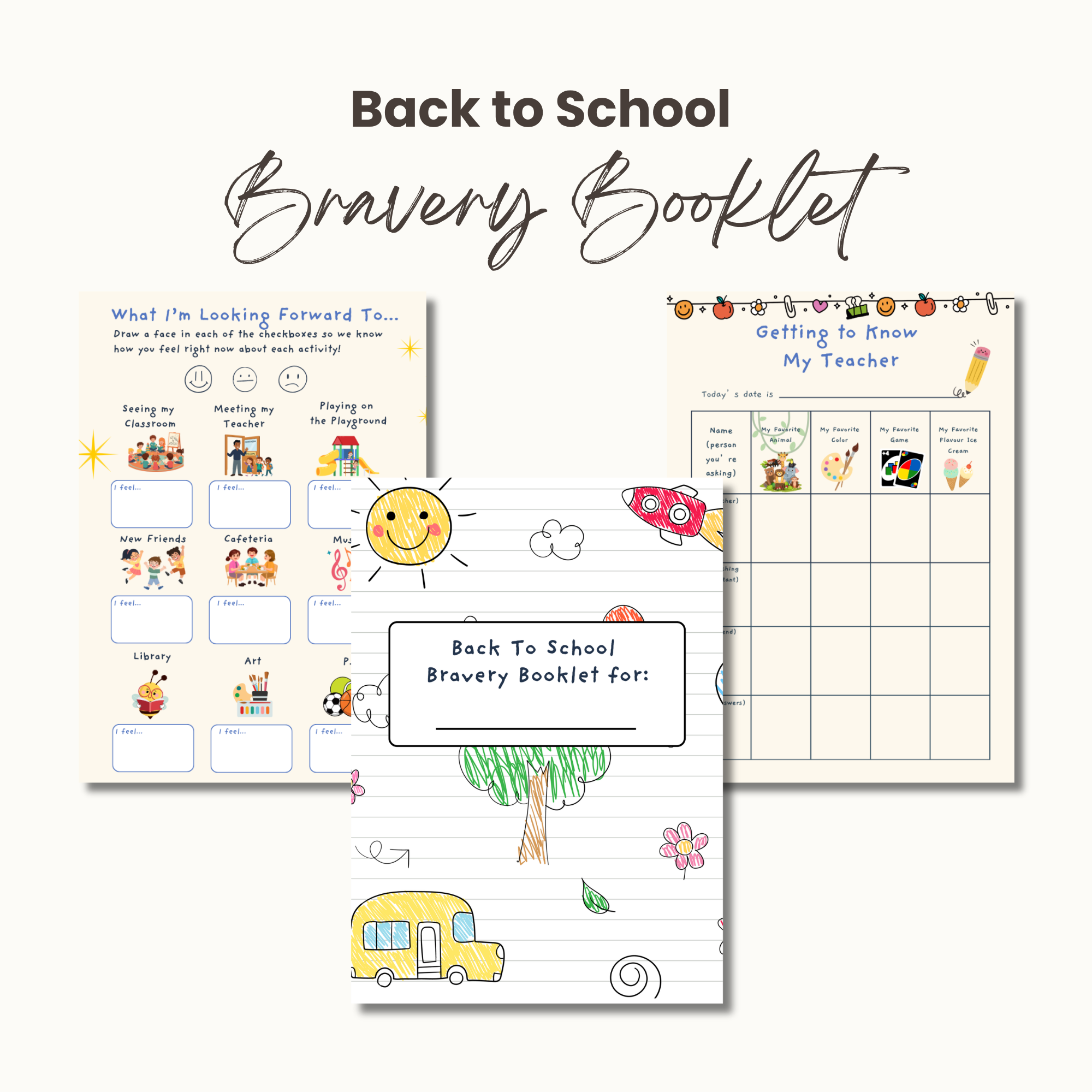 Back To School Bravery Booklet