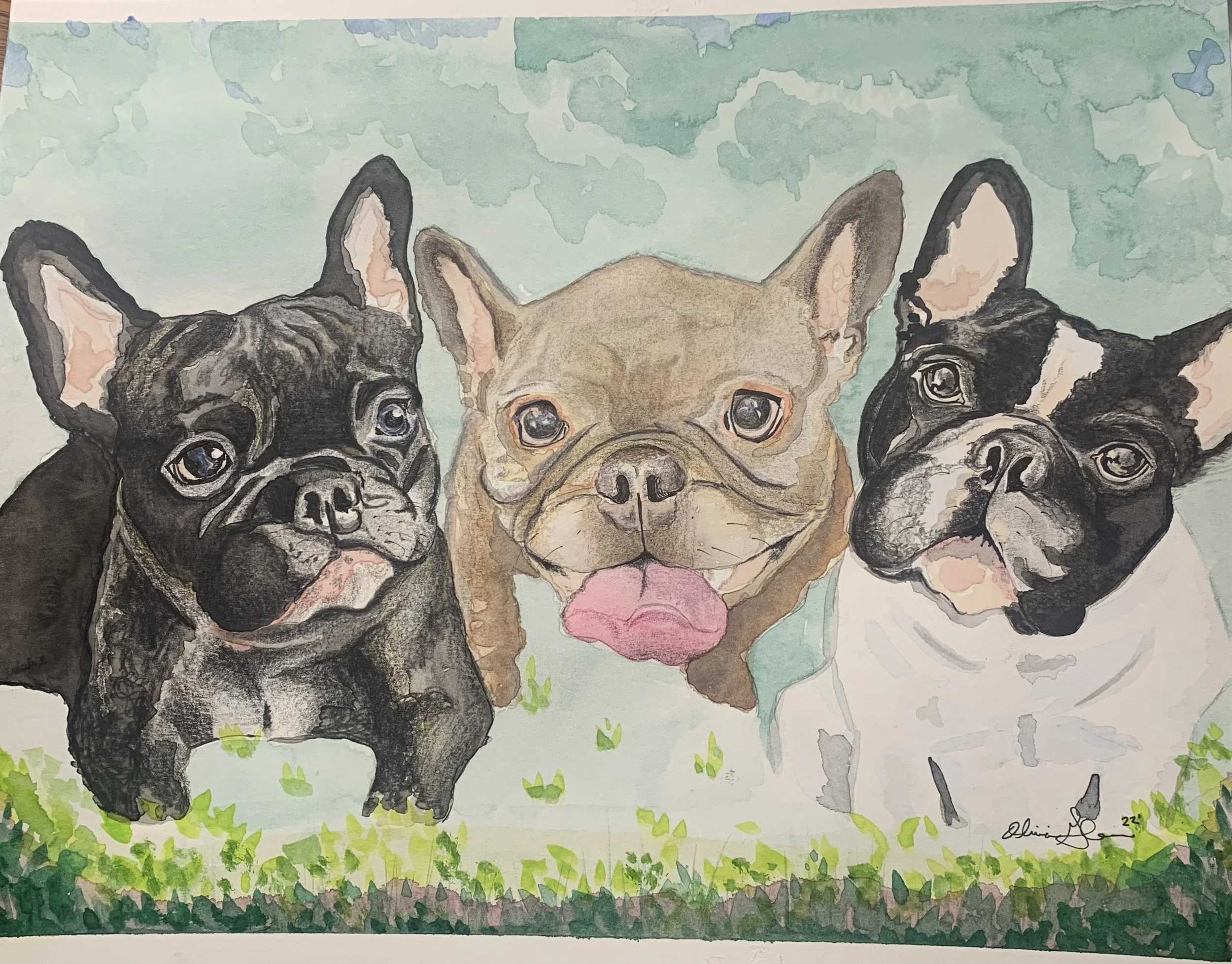 8x10 Frenchie Love