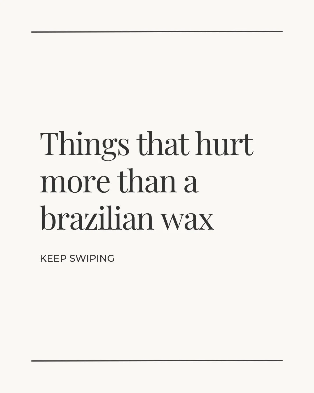 Ever felt the pain of any these?! Yeah, your Brazilian is going to hurt less! 🤭✨

#brazilianwaxing #utahwaxspecialist #utahbrazilianwax