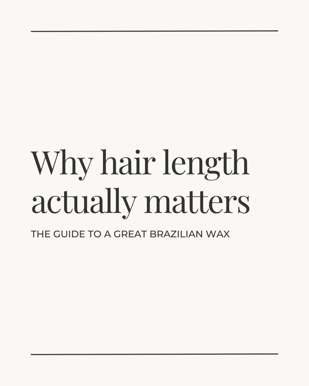 One of the biggest mistakes we see? Coming in too soon after shaving. Hair length actually makes a huge difference in how clean, smooth, and long-lasting your wax turns out. 

If you&rsquo;ve been debating whether your hair is &ldquo;too grown out&rd