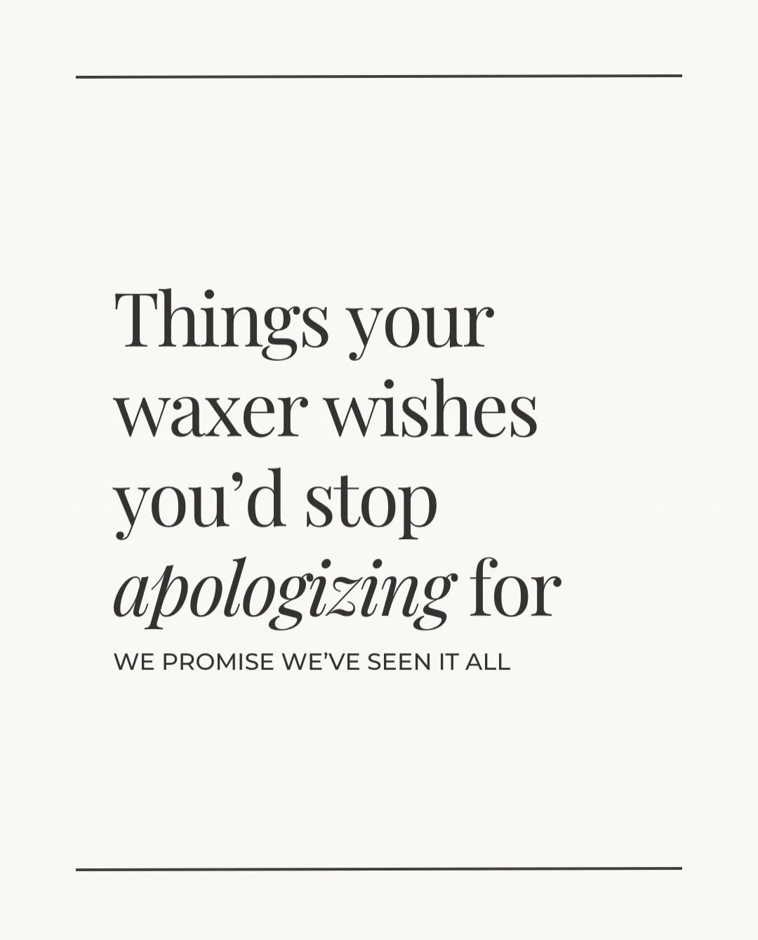 We promise we've seen it all! 💝Our goal is to make you feel comfortable each time we see you for a wax!

#brazilianwaxing #waxing #utahwaxer #slcwax
