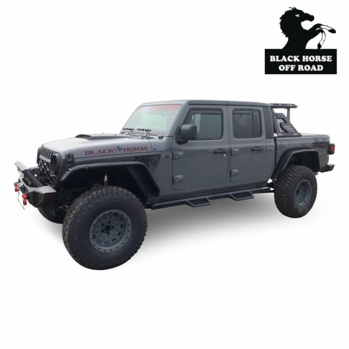 Personalize your Gladiator with Black Horse Off Road&rsquo;s Armour II Roll Bar.

Black Horse Off Road&rsquo;s Armour II Roll Bar for the 2019-2023 Jeep Gladiator comes equipped with a basket and has a removable red Black Horse logo on the side plate